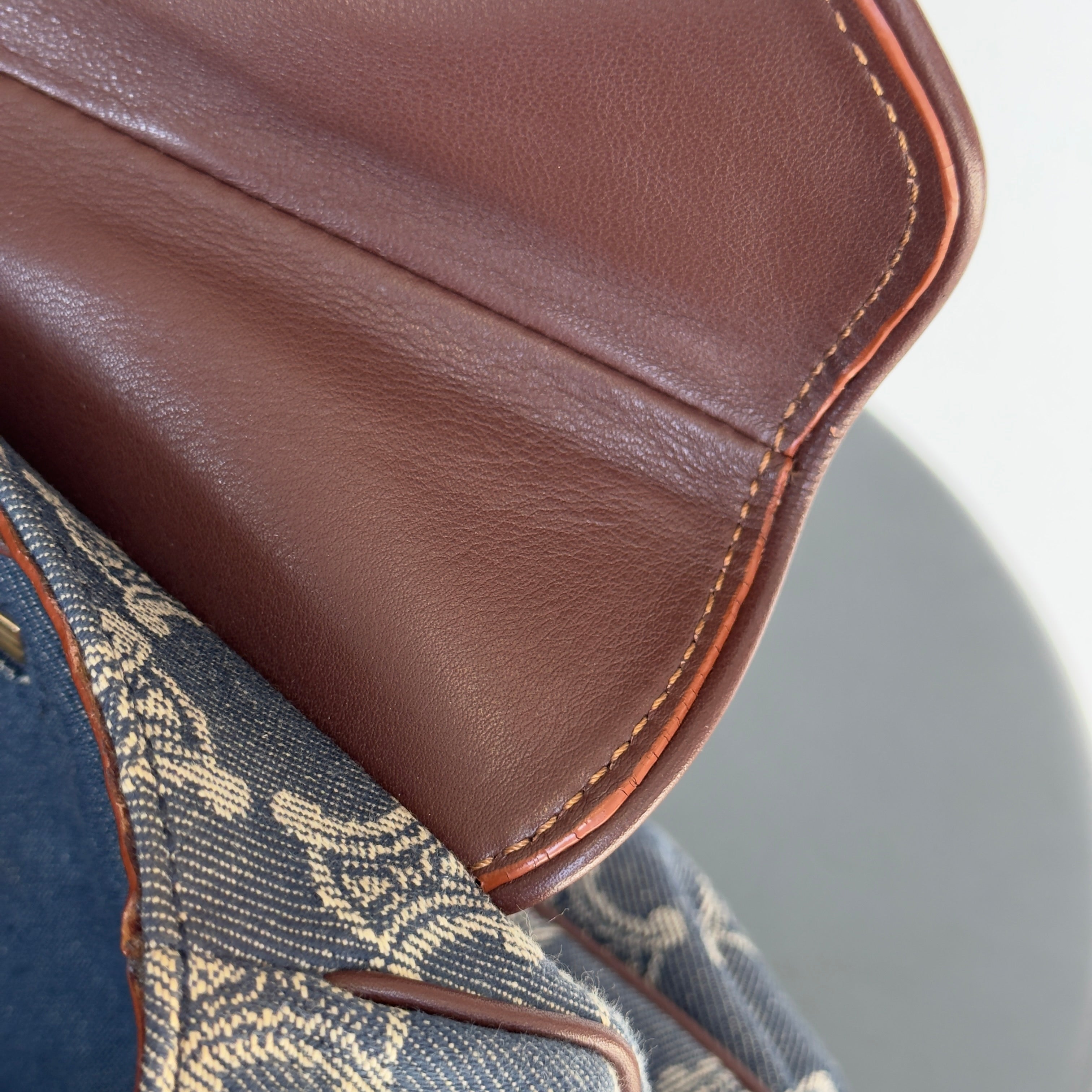 Celine Denim Monogram Triomphe Shoulder Bag - Queen May