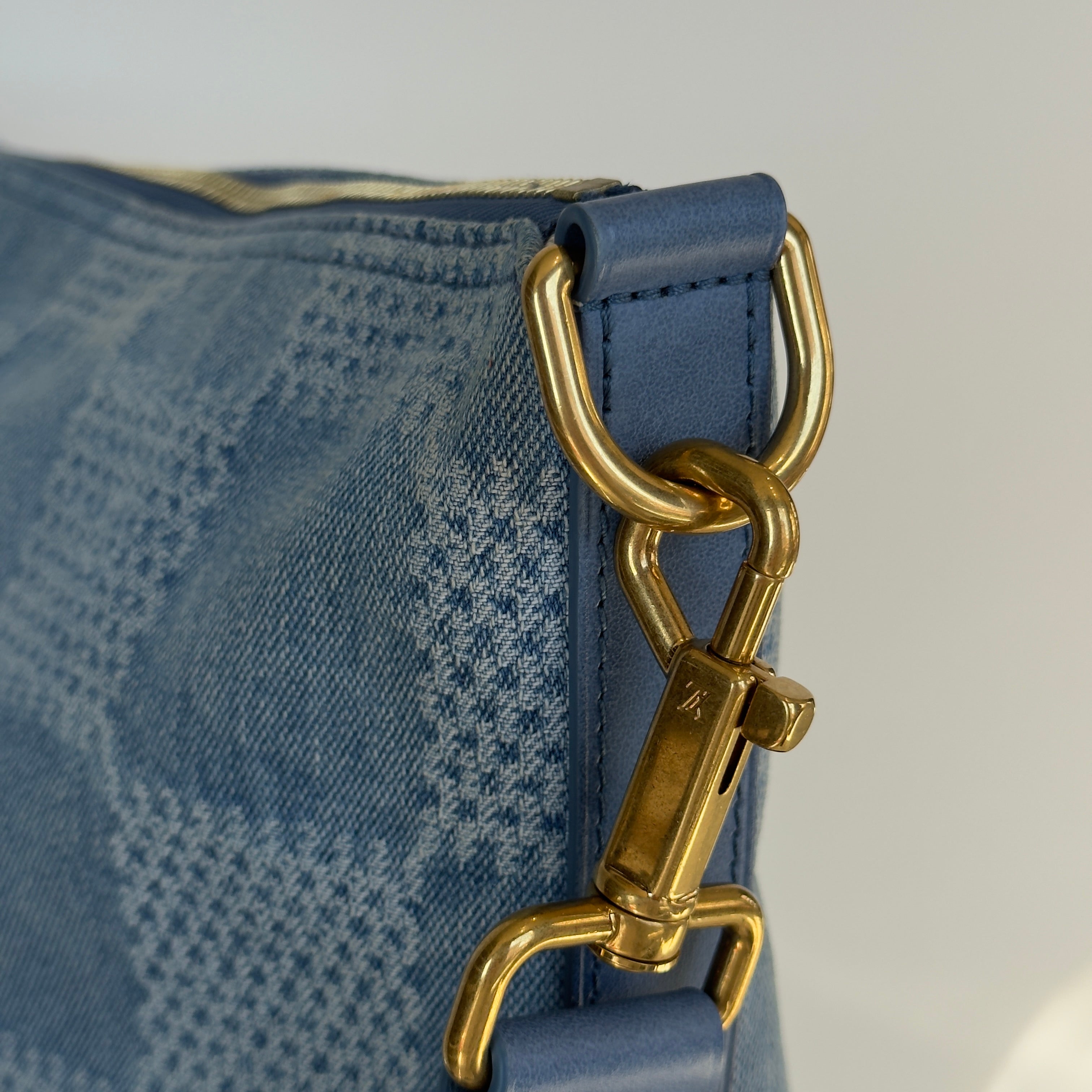 Louis Vuitton Denim Damier Vagabond Hobo Bag - Queen May