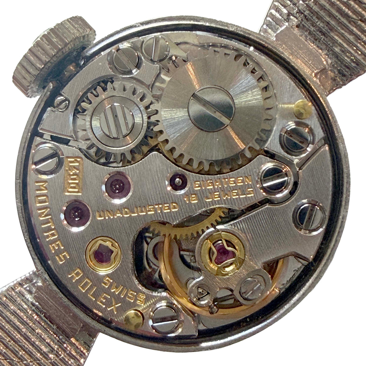 Vintage Rolex 14K White Gold 15 MM mechanical ladies cocktail watch