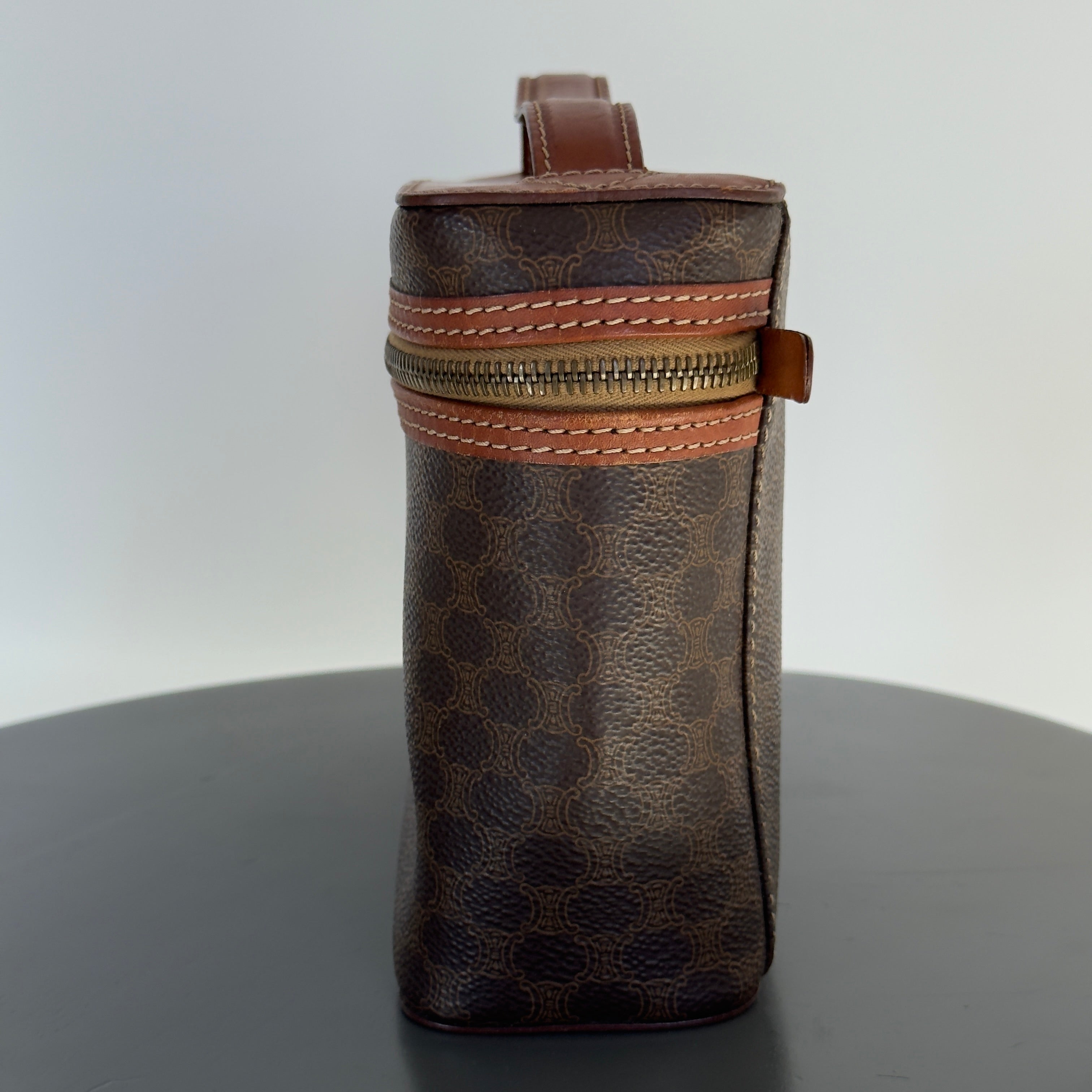Celine Brown Macadam Vanity Handbag - Queen May