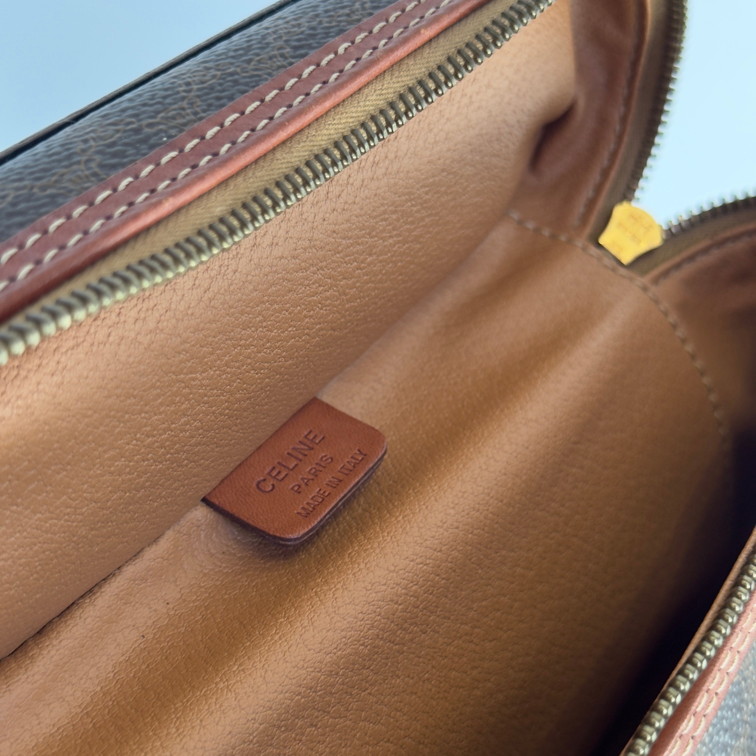 Celine Brown Macadam Vanity Handbag - Queen May