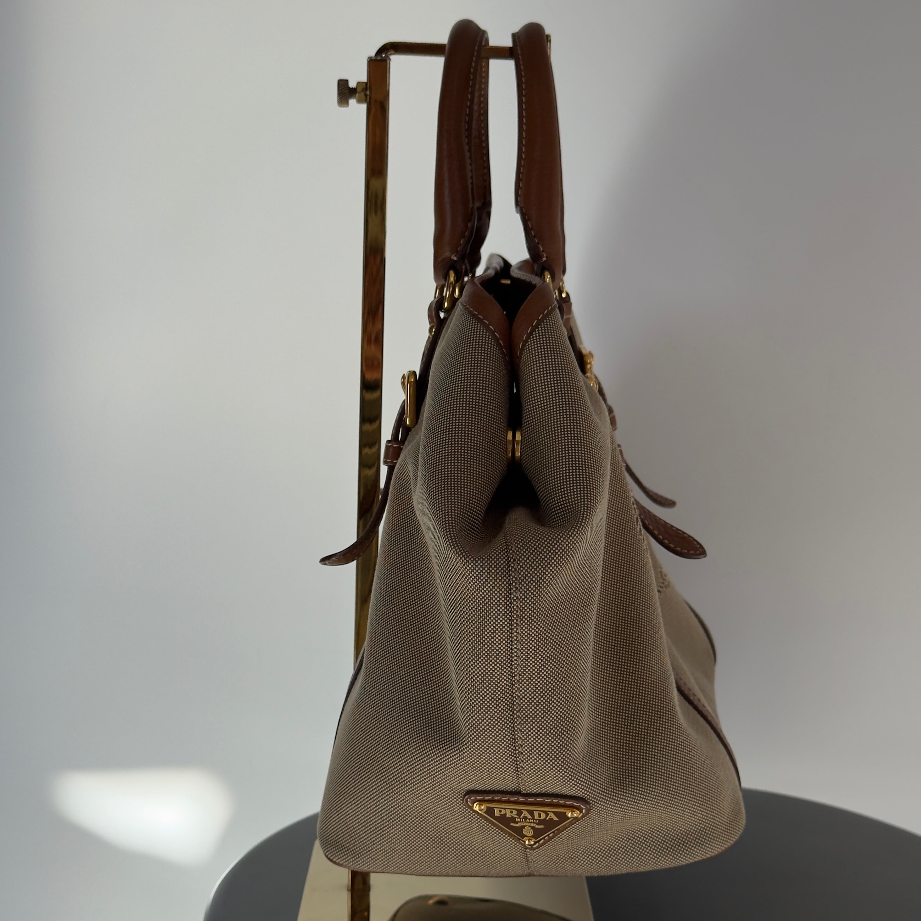 Prada Jacquard Logo Tote Corda Bruciato - Queen May