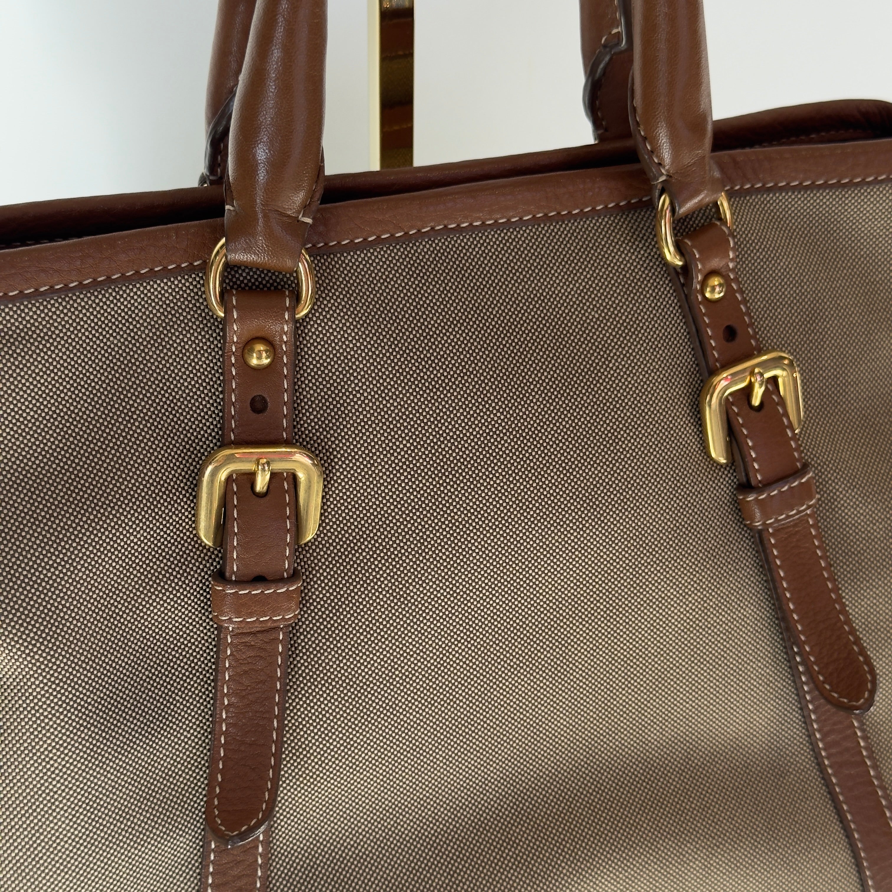Prada Jacquard Logo Tote Corda Bruciato - Queen May