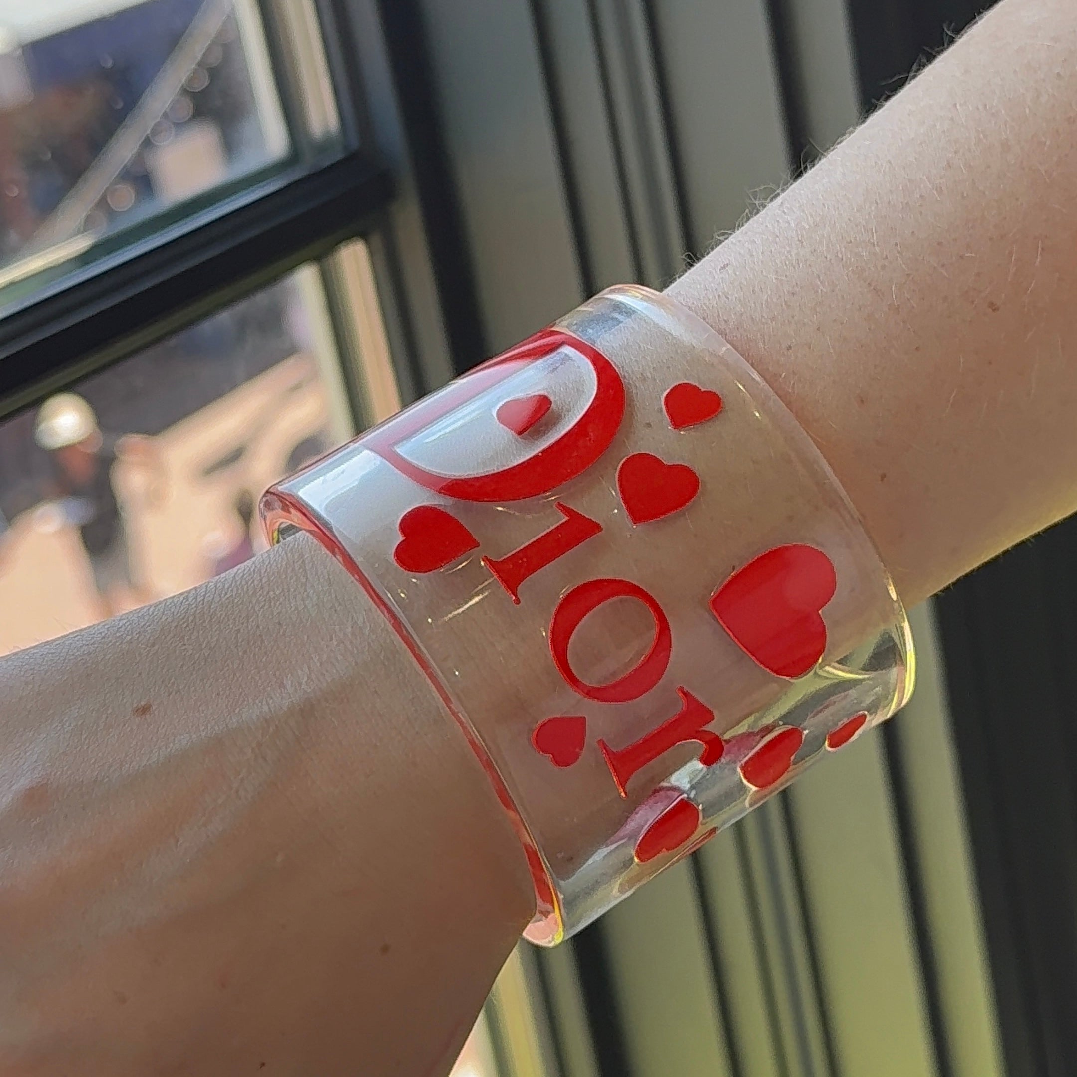 Vintage Christian Dior By John Galliano Heart Lucite Cuff - Queen May