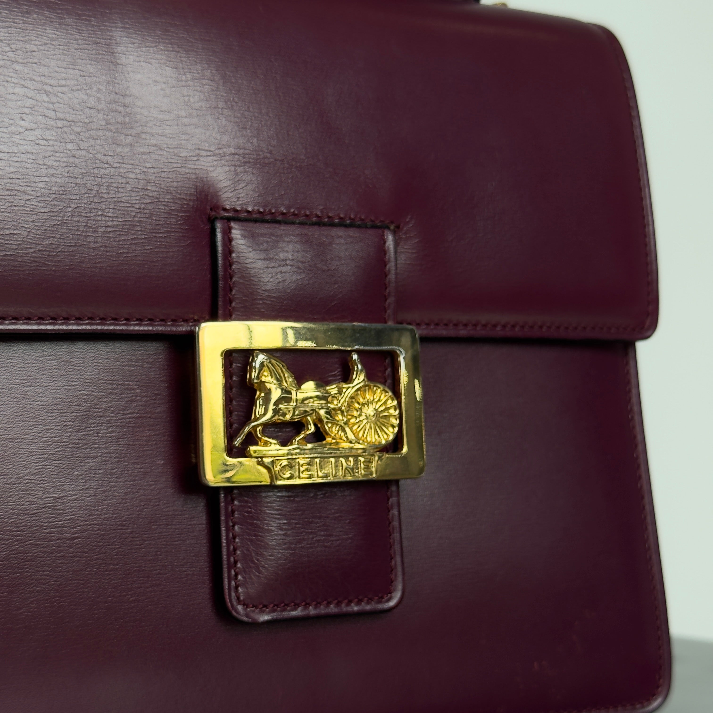 Rare Celine Box Calf Top Handle Bag - Queen May