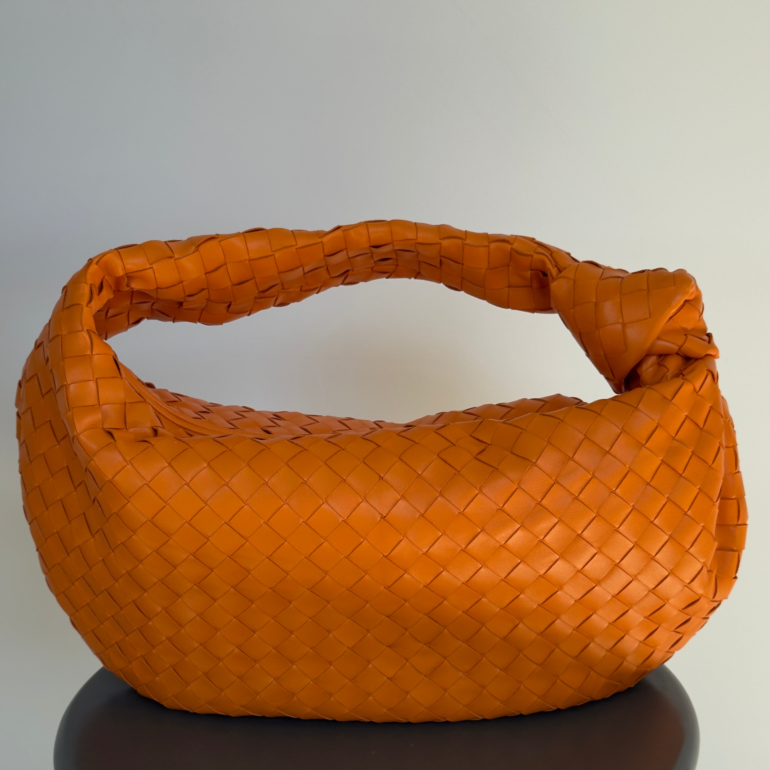 Bottega Veneta Orange Jodie Intrecciato Leather Handbag - Queen May
