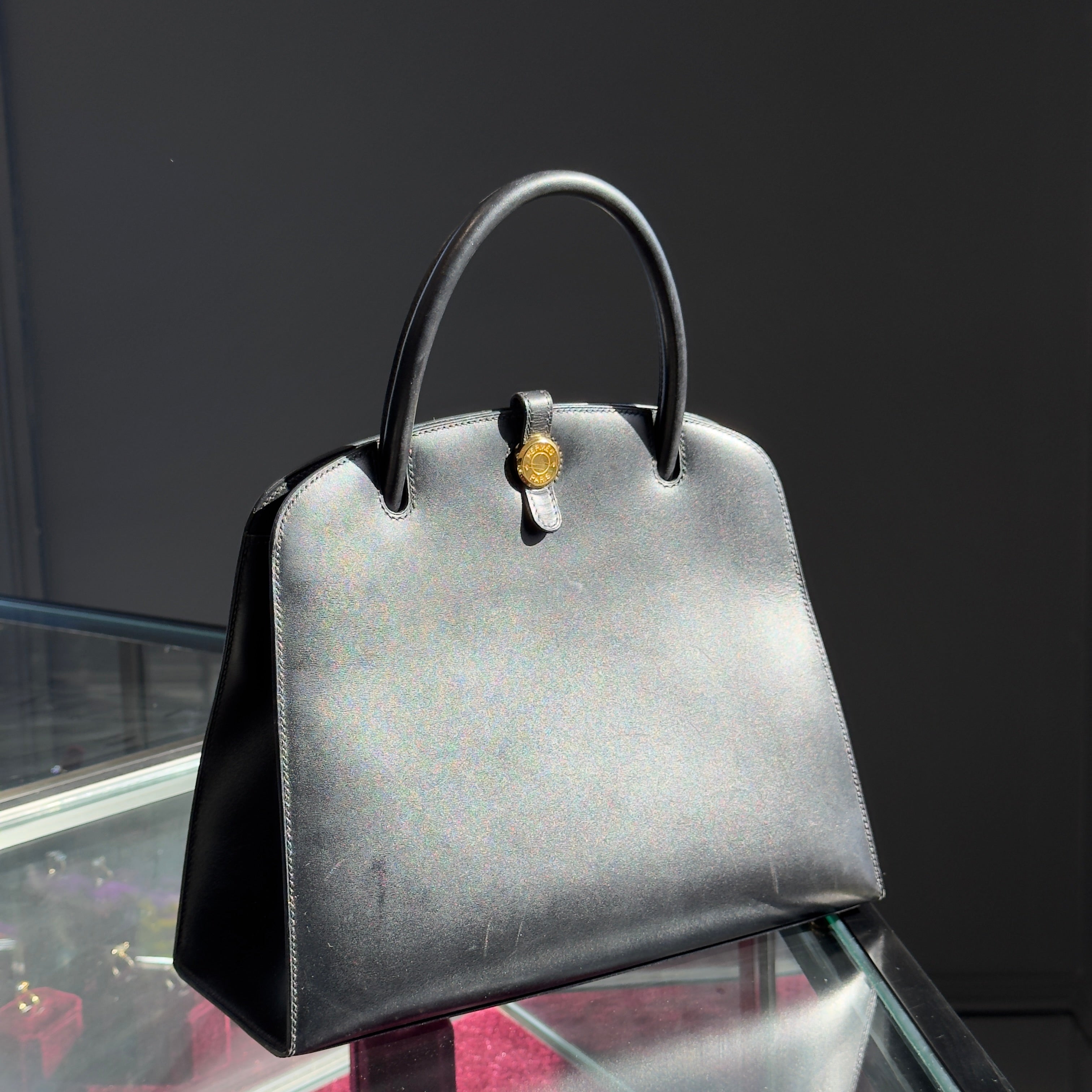 Hermes Dalvy Bag Box Calf 30 Black - Queen May