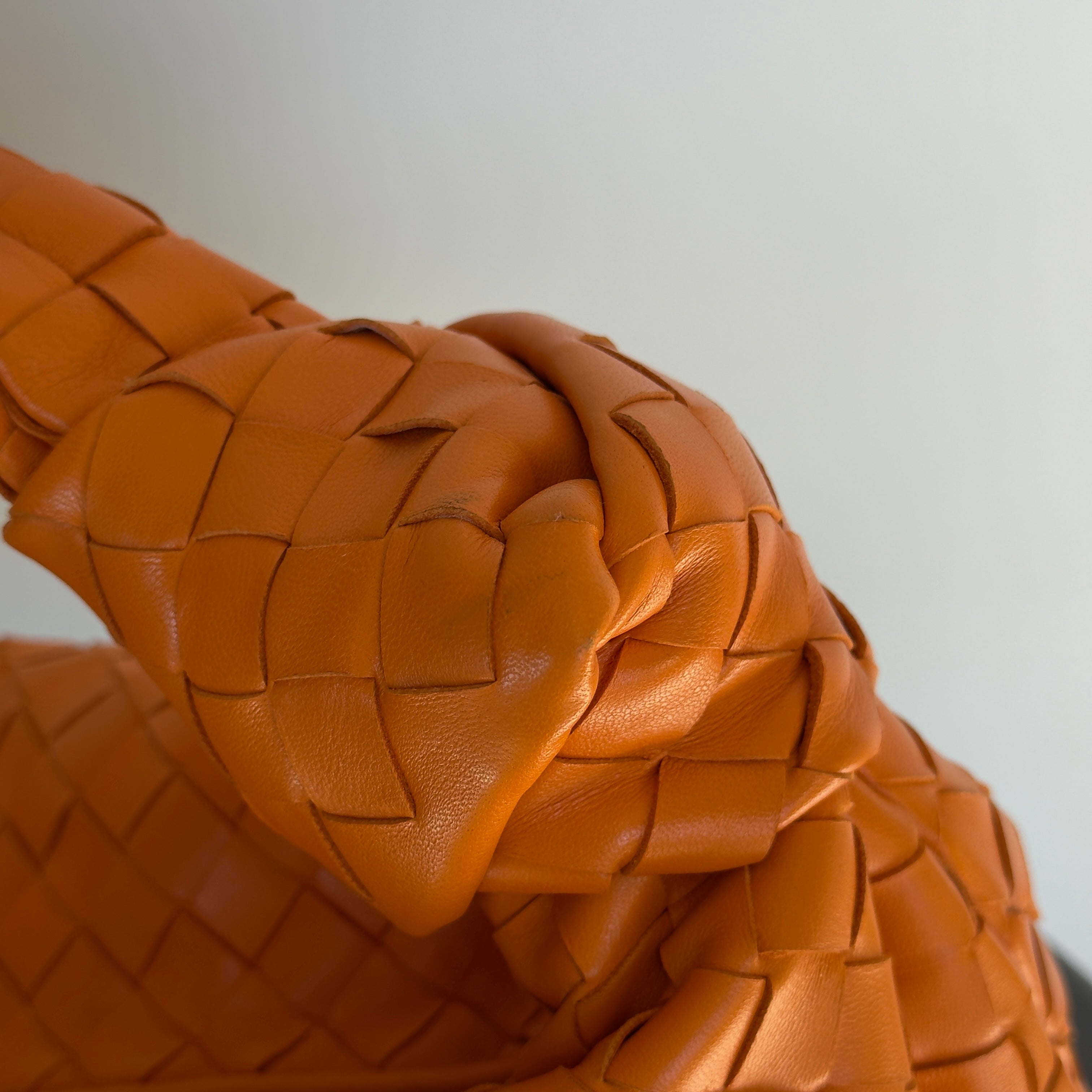 Bottega Veneta Orange Jodie Intrecciato Leather Handbag - Queen May