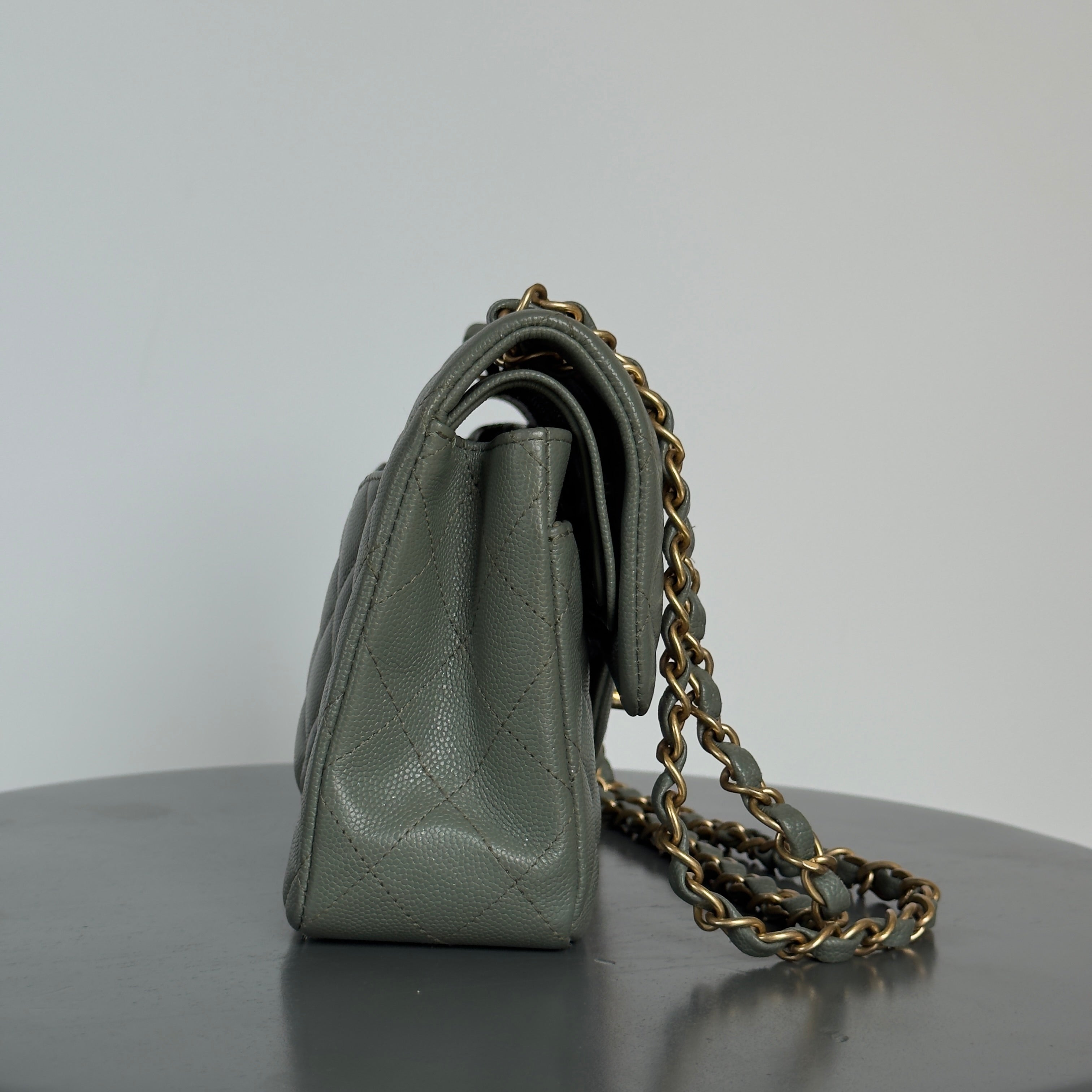 Chanel Classic Small Double Flap Iridescent Green 18C Caviar - Queen May