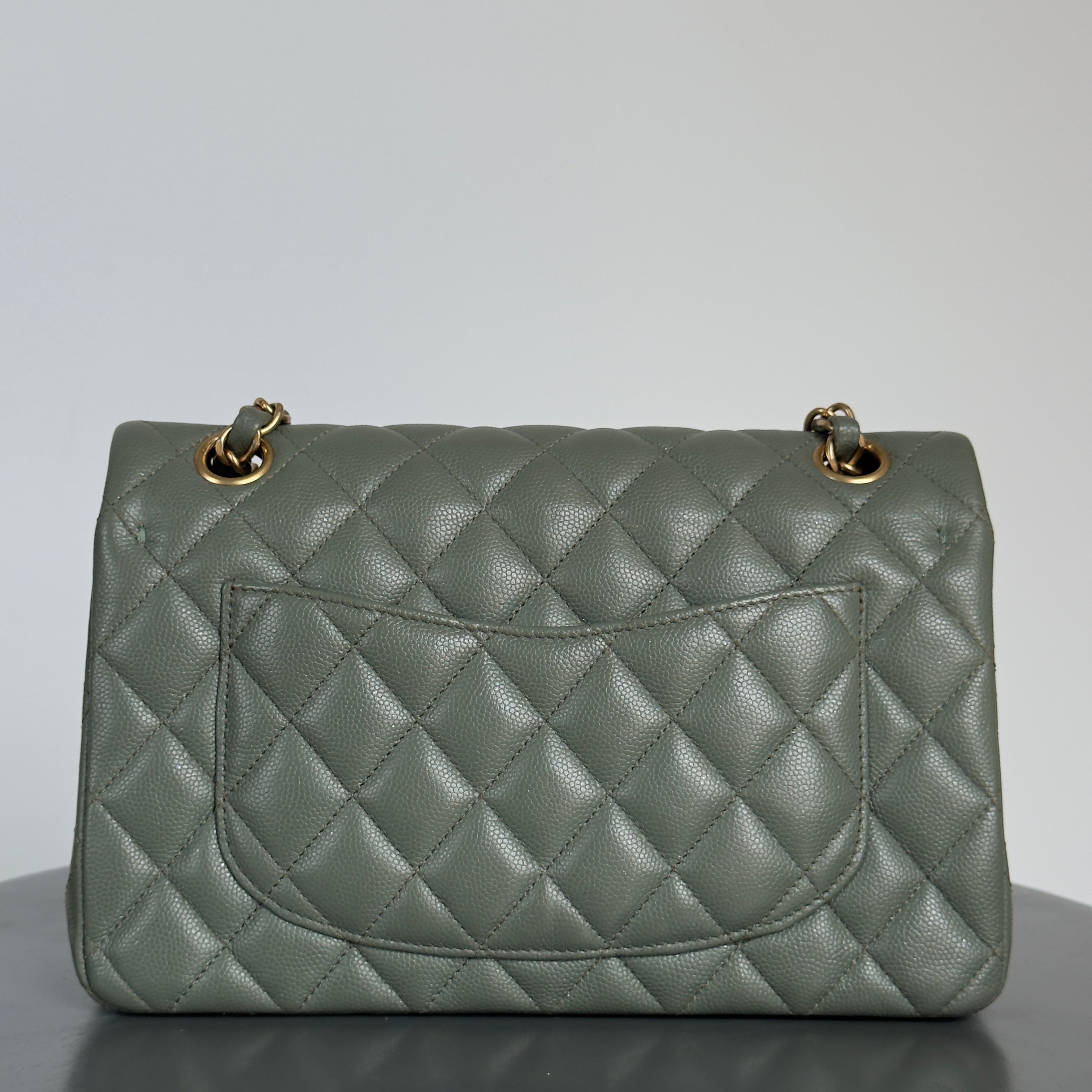 Chanel Classic Small Double Flap Iridescent Green 18C Caviar - Queen May