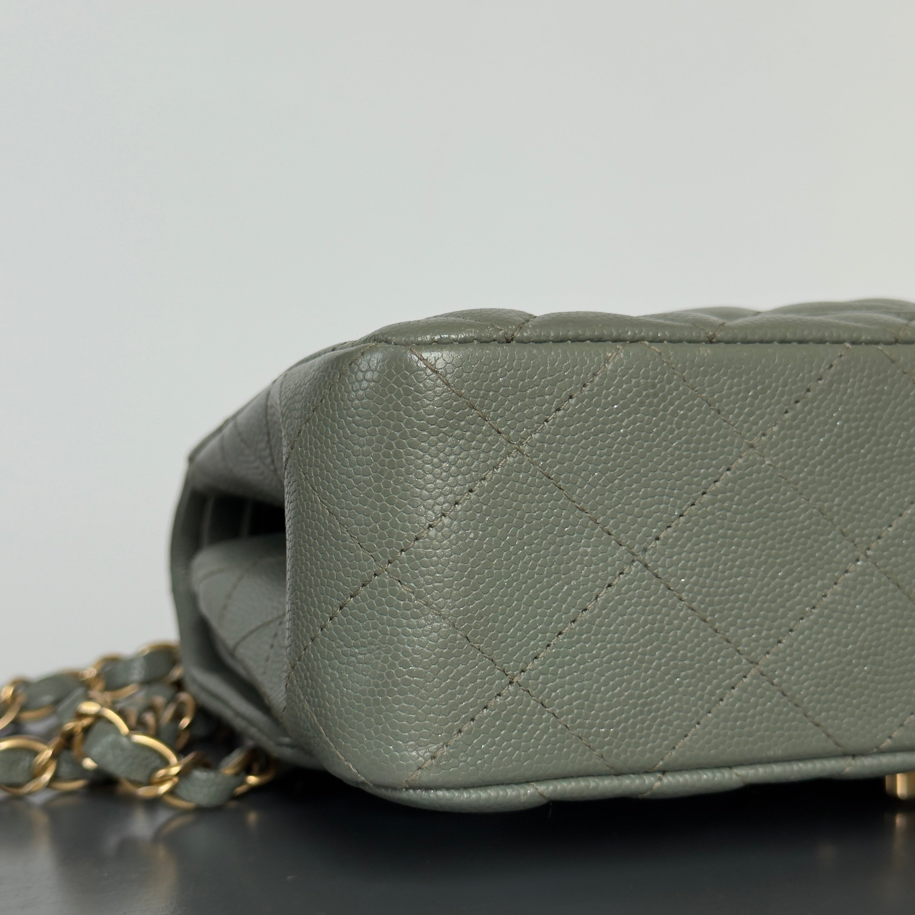 Chanel Classic Small Double Flap Iridescent Green 18C Caviar - Queen May