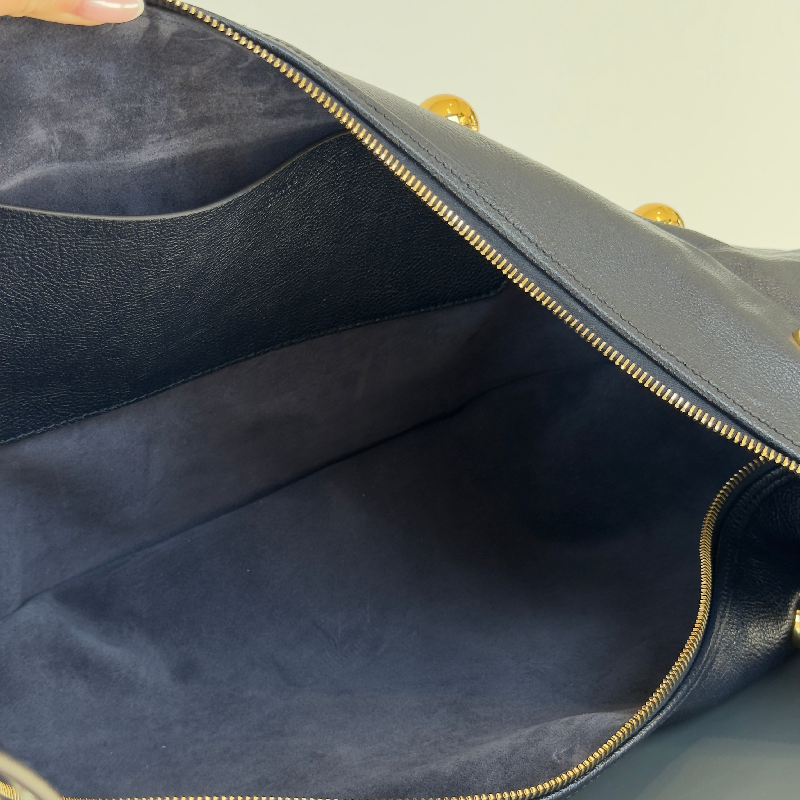 Chloe Large Navy Bracelet Stud Hobo Bag - Queen May