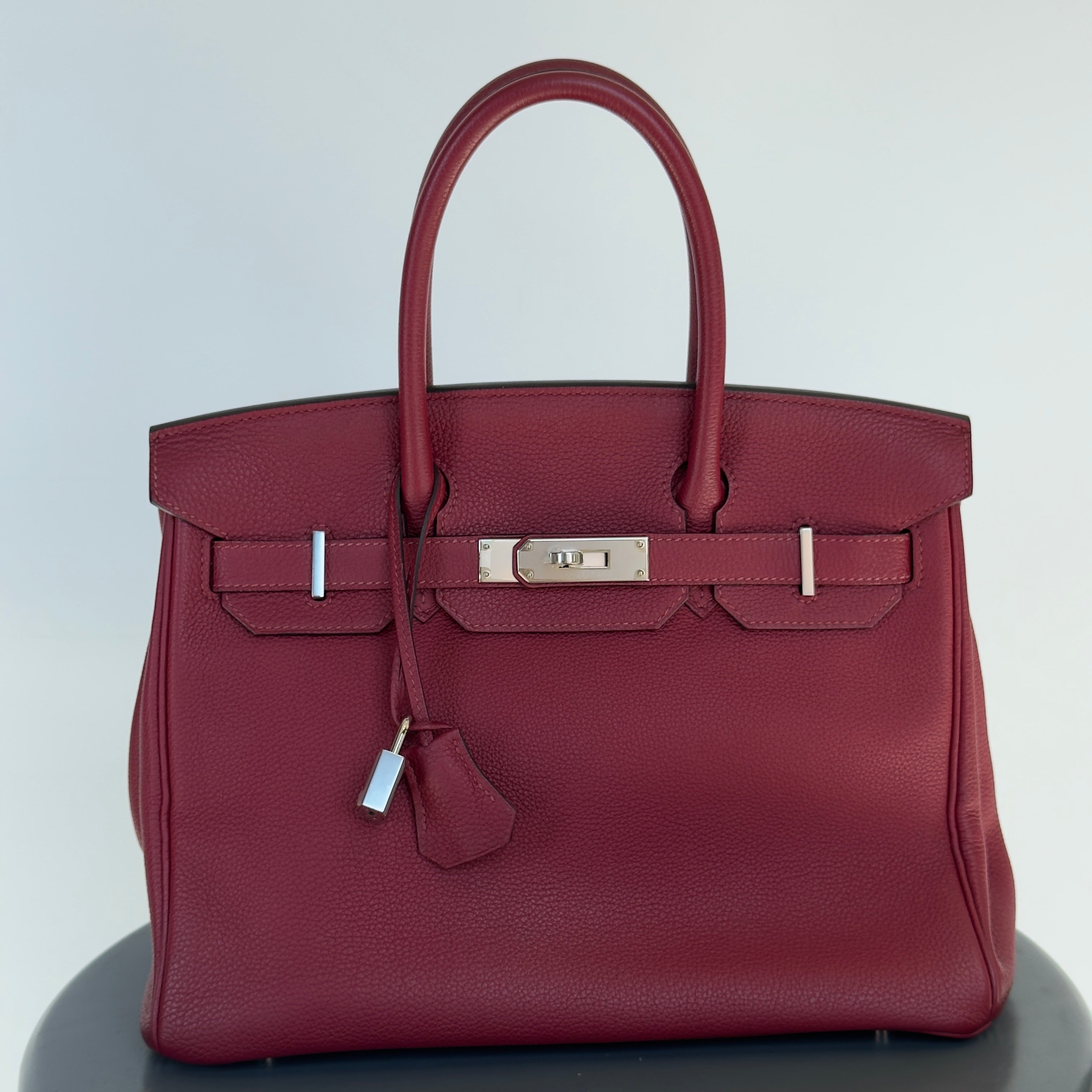 Hermes Rouge Grenat Birkin 30 Togo Leather Palladium Hardware - Queen May