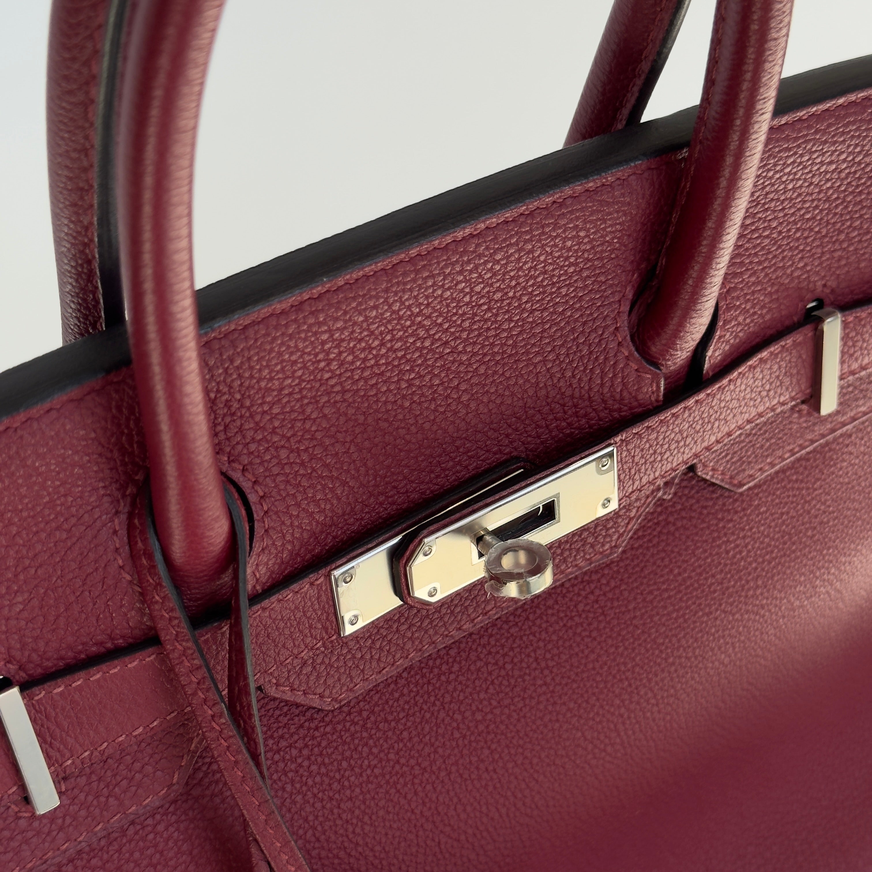 Hermes Rouge Grenat Birkin 30 Togo Leather Palladium Hardware - Queen May