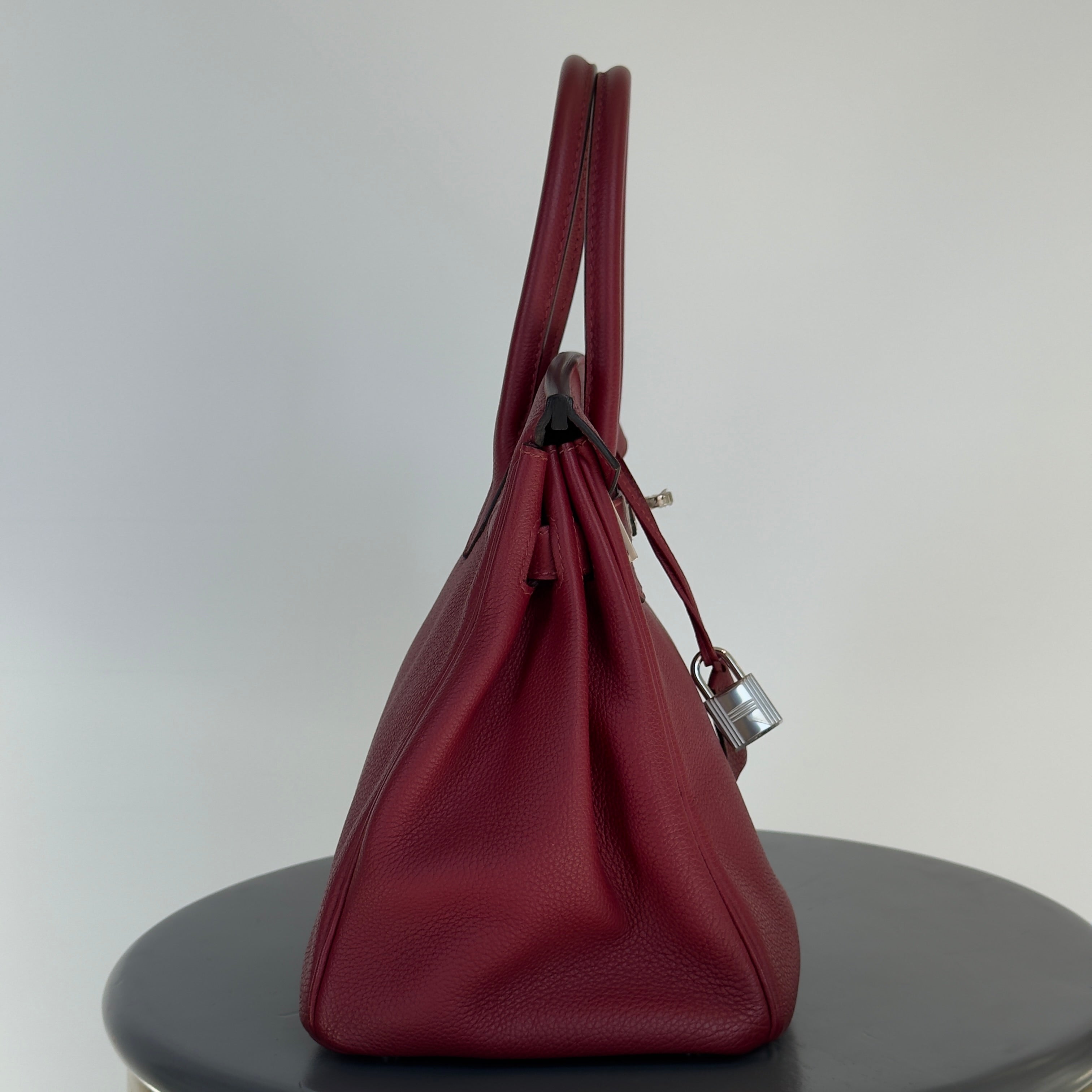 Hermes Rouge Grenat Birkin 30 Togo Leather Palladium Hardware - Queen May