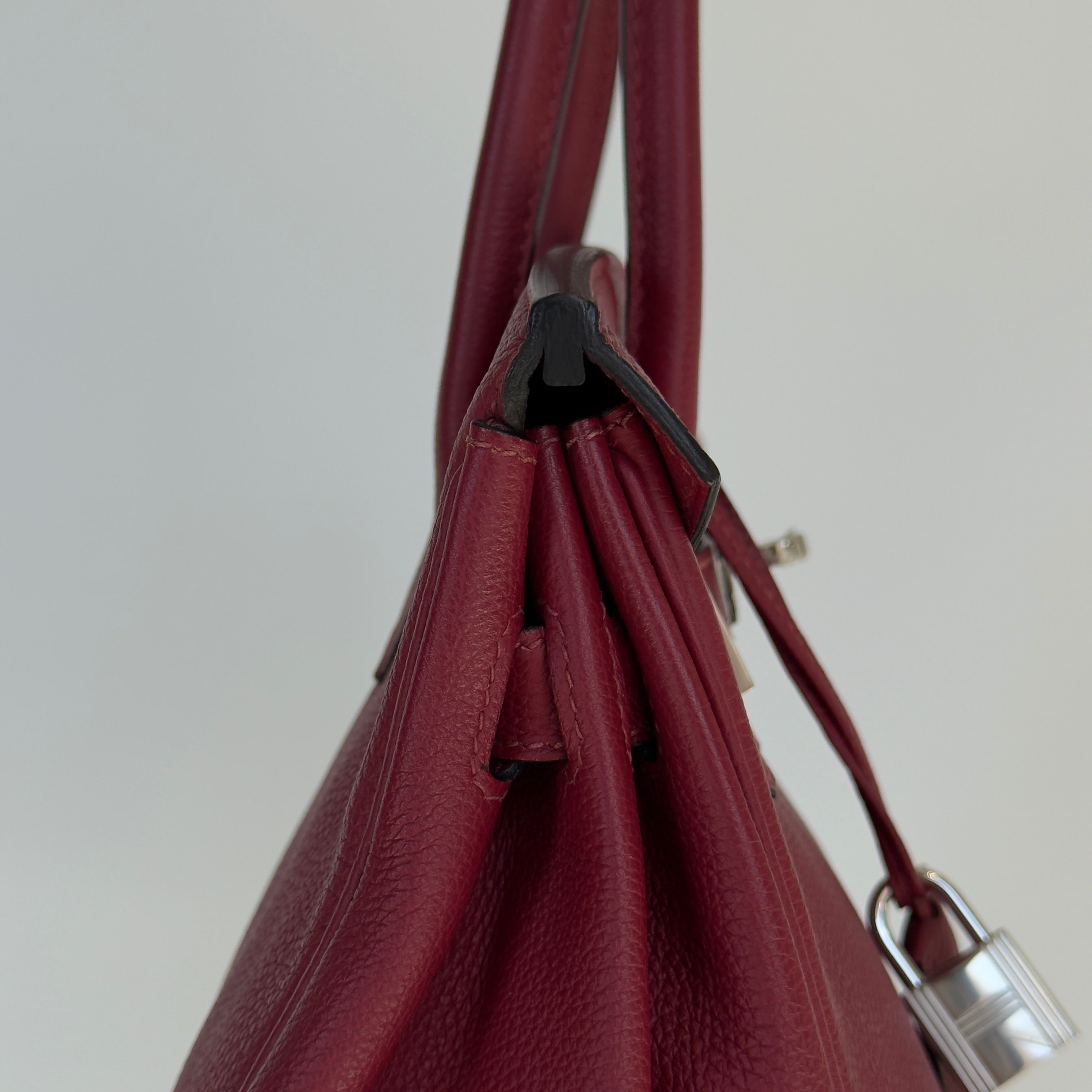 Hermes Rouge Grenat Birkin 30 Togo Leather Palladium Hardware - Queen May