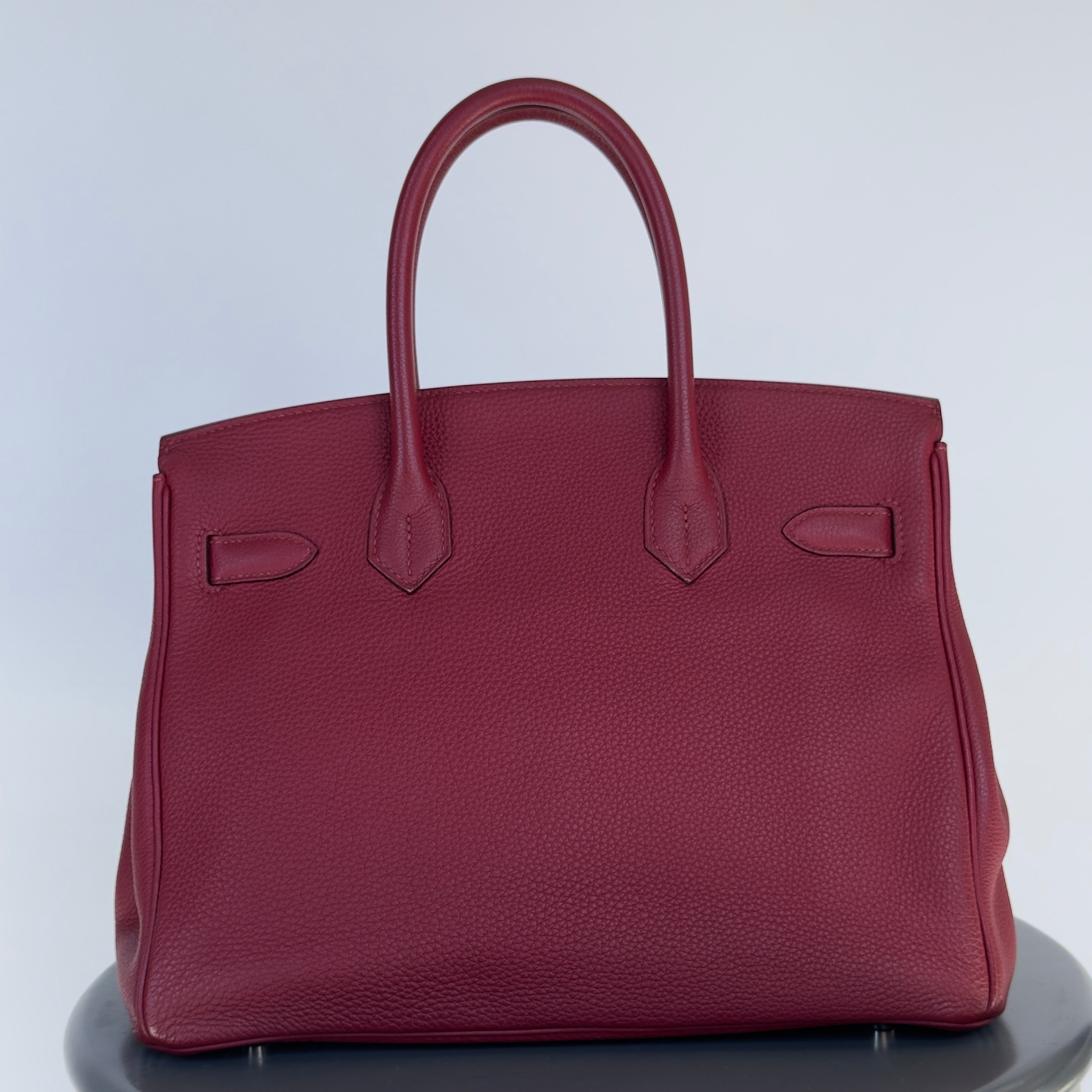Hermes Rouge Grenat Birkin 30 Togo Leather Palladium Hardware - Queen May
