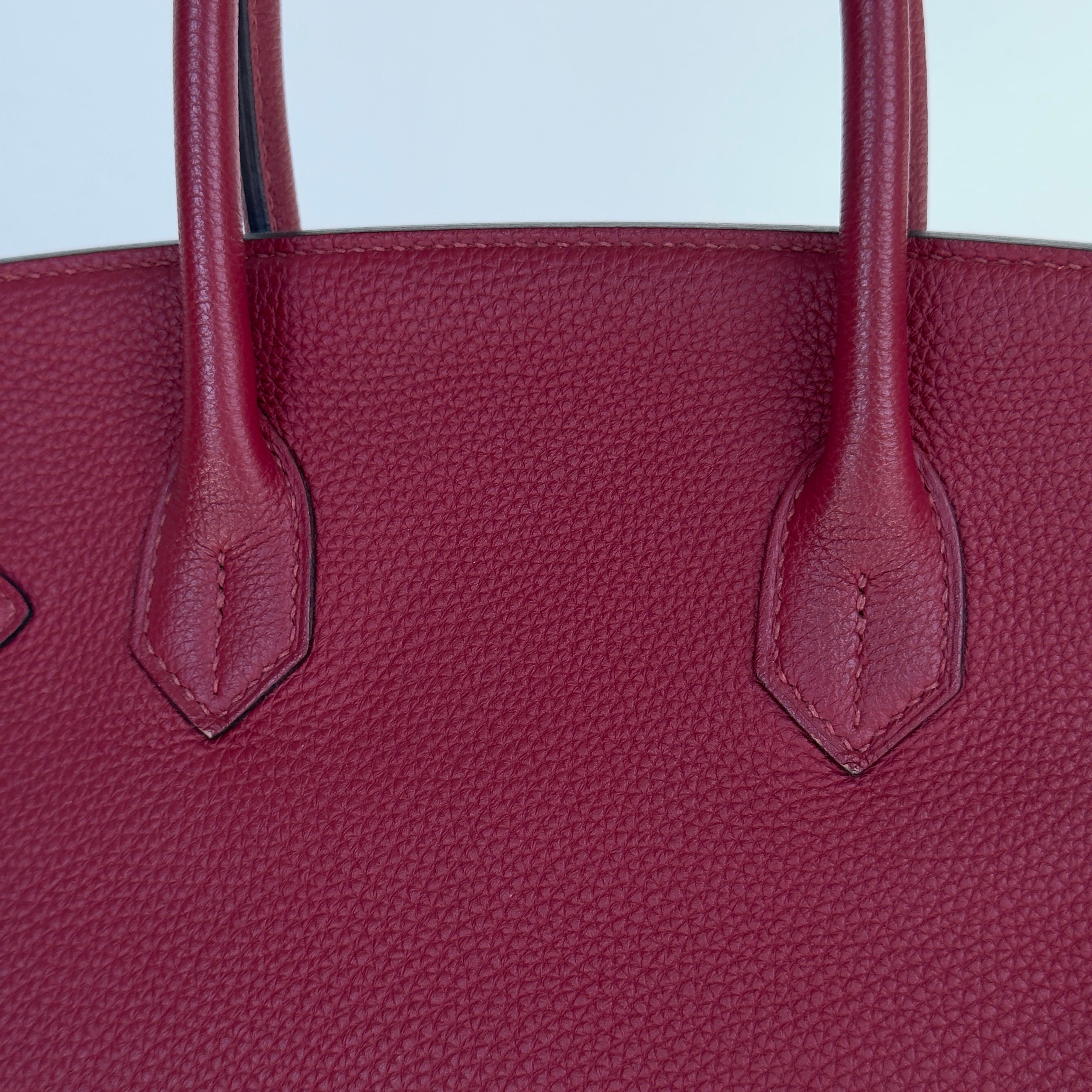 Hermes Rouge Grenat Birkin 30 Togo Leather Palladium Hardware - Queen May
