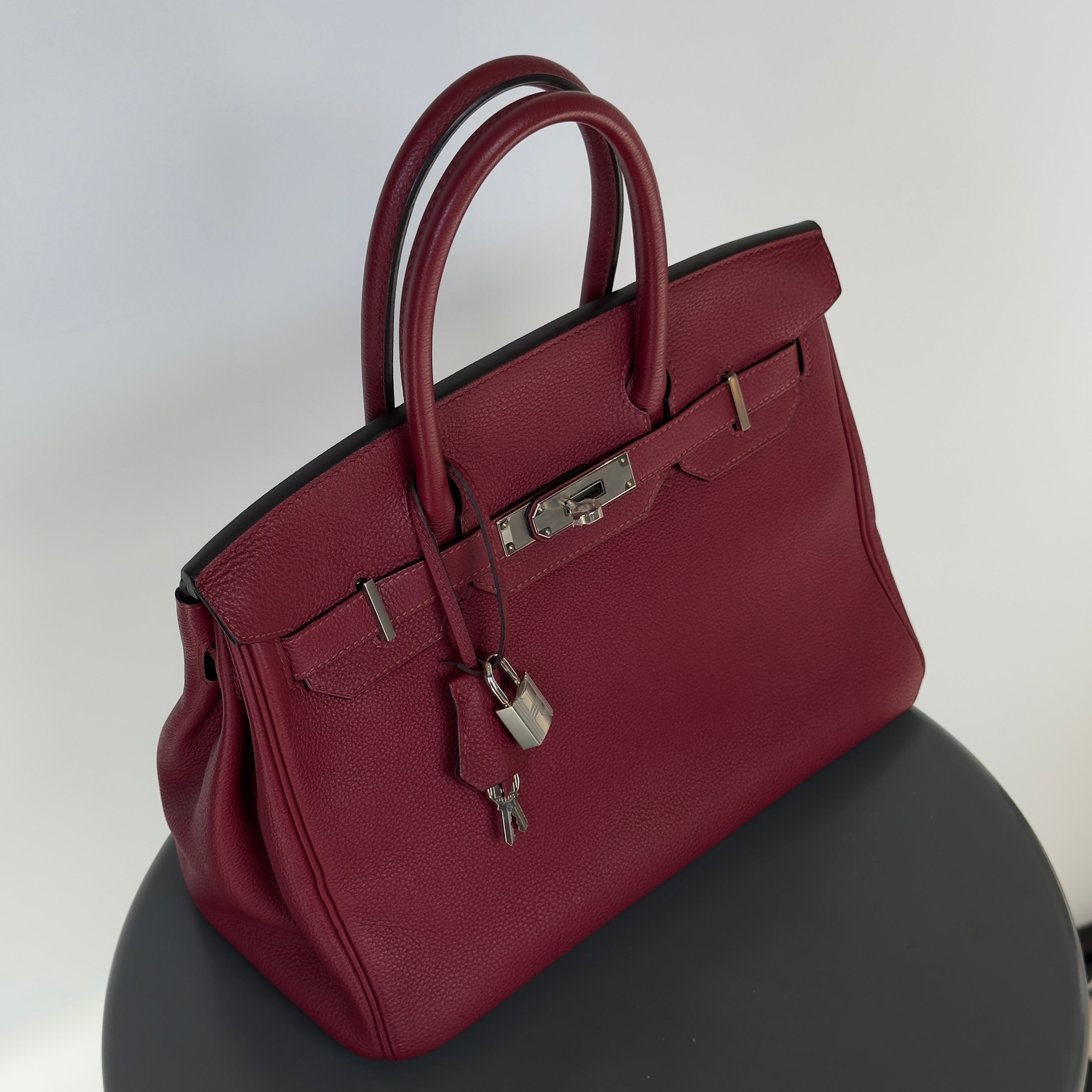 Hermes Rouge Grenat Birkin 30 Togo Leather Palladium Hardware - Queen May