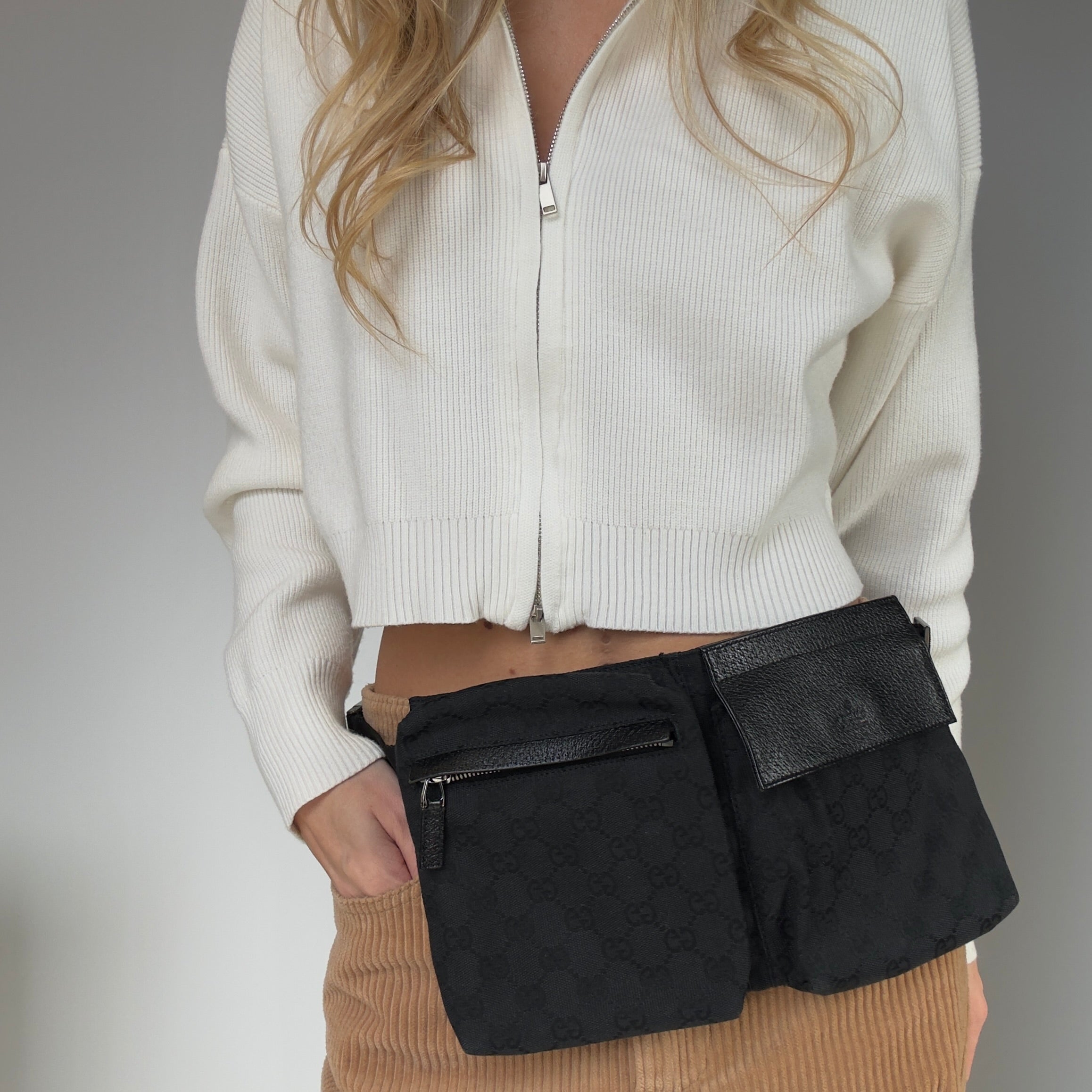 Gucci Black Monogram Bum Bag