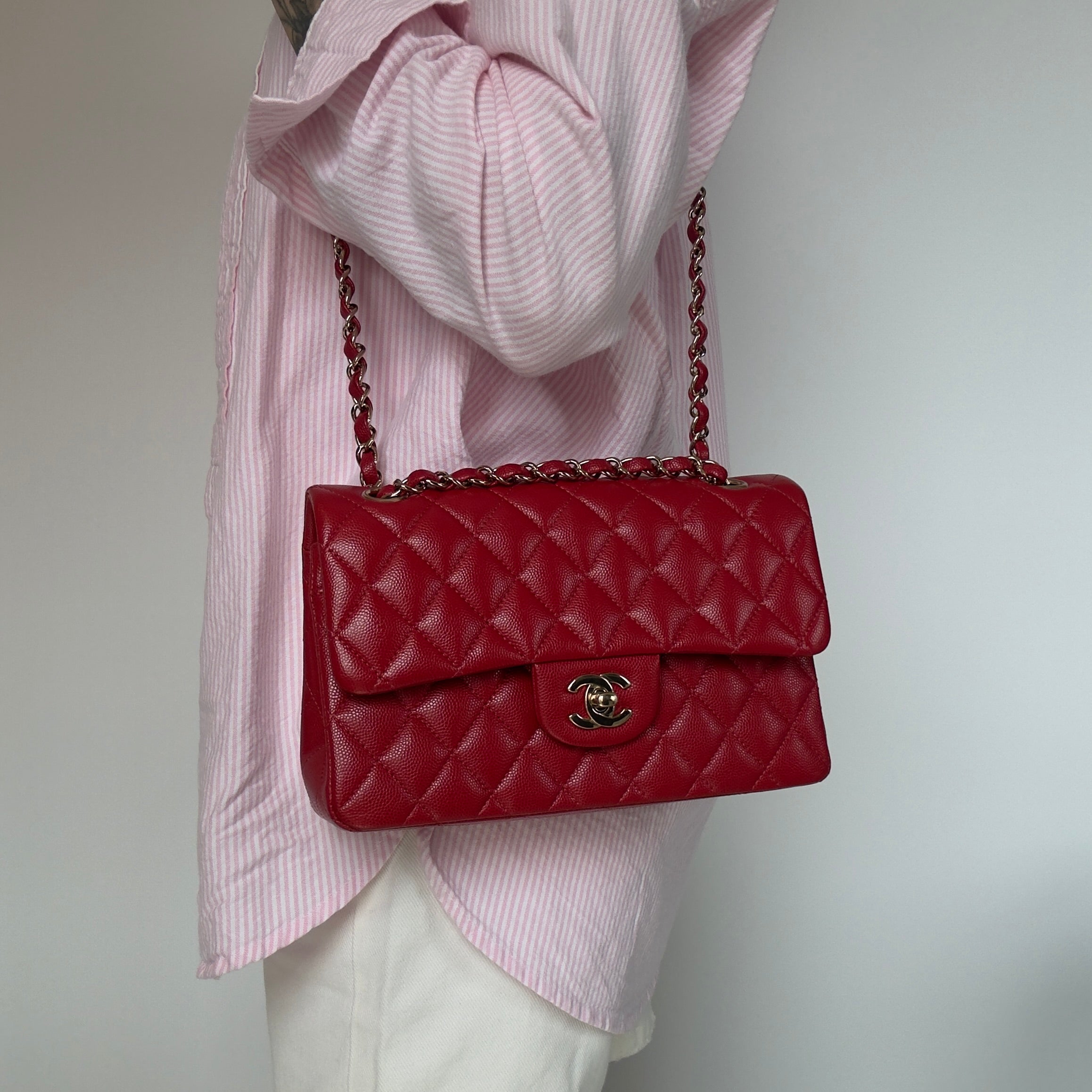 Chanel Caviar Red Small Double Flap - Queen May
