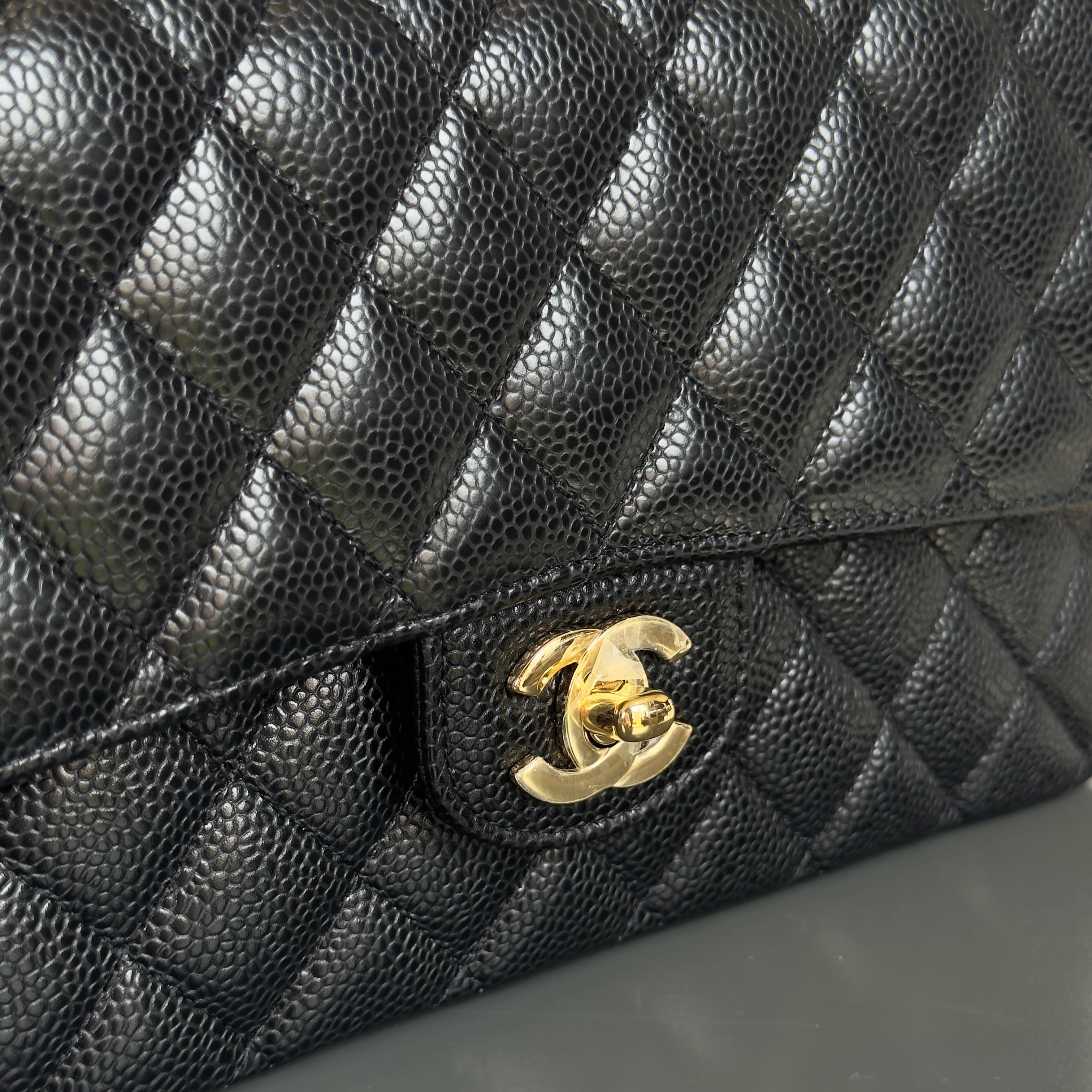 Chanel Medium Caviar Double Flap Black - Queen May