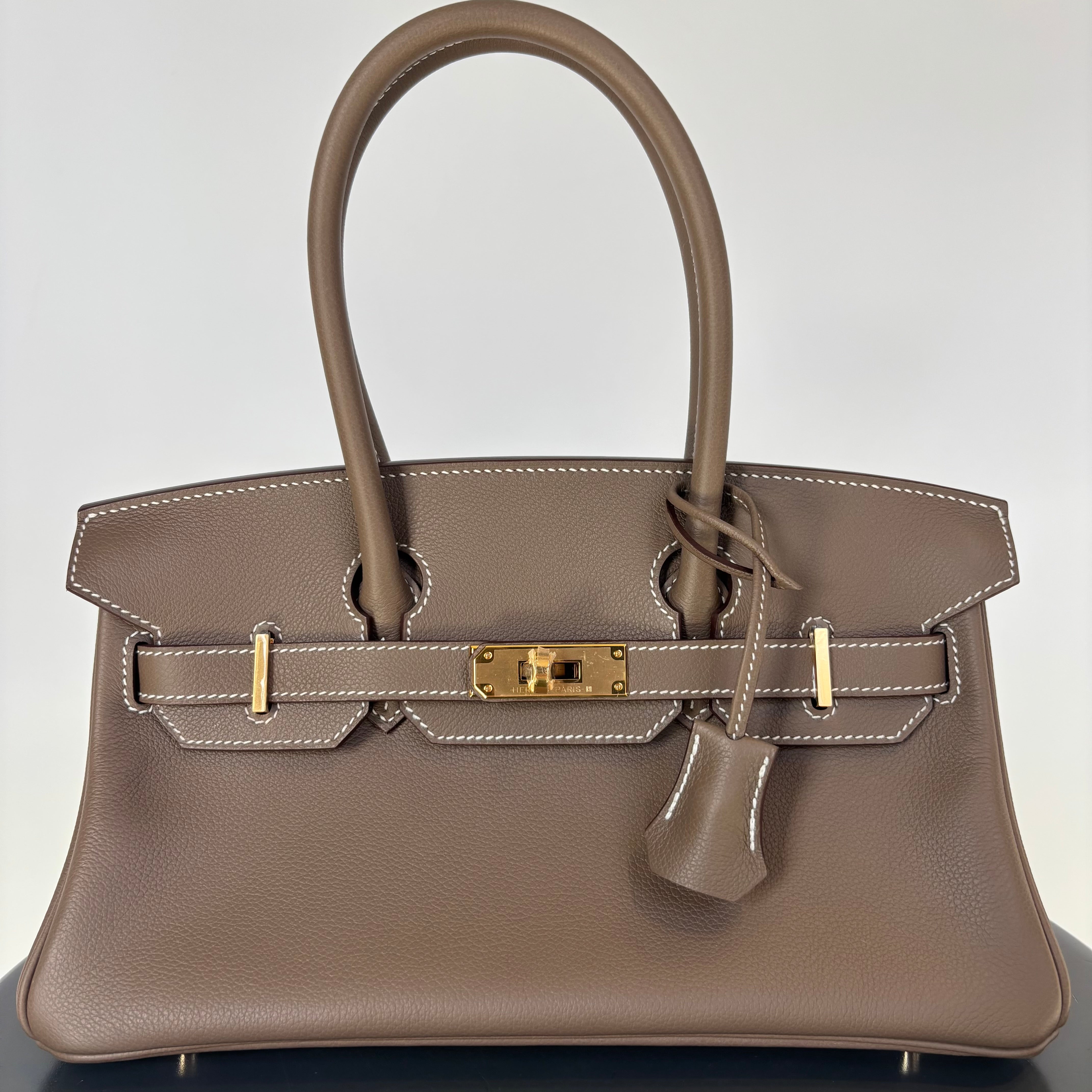 Hermes Evercolor Shoulder Birkin Light 29 Etoupe / Gold Hardware - Queen May