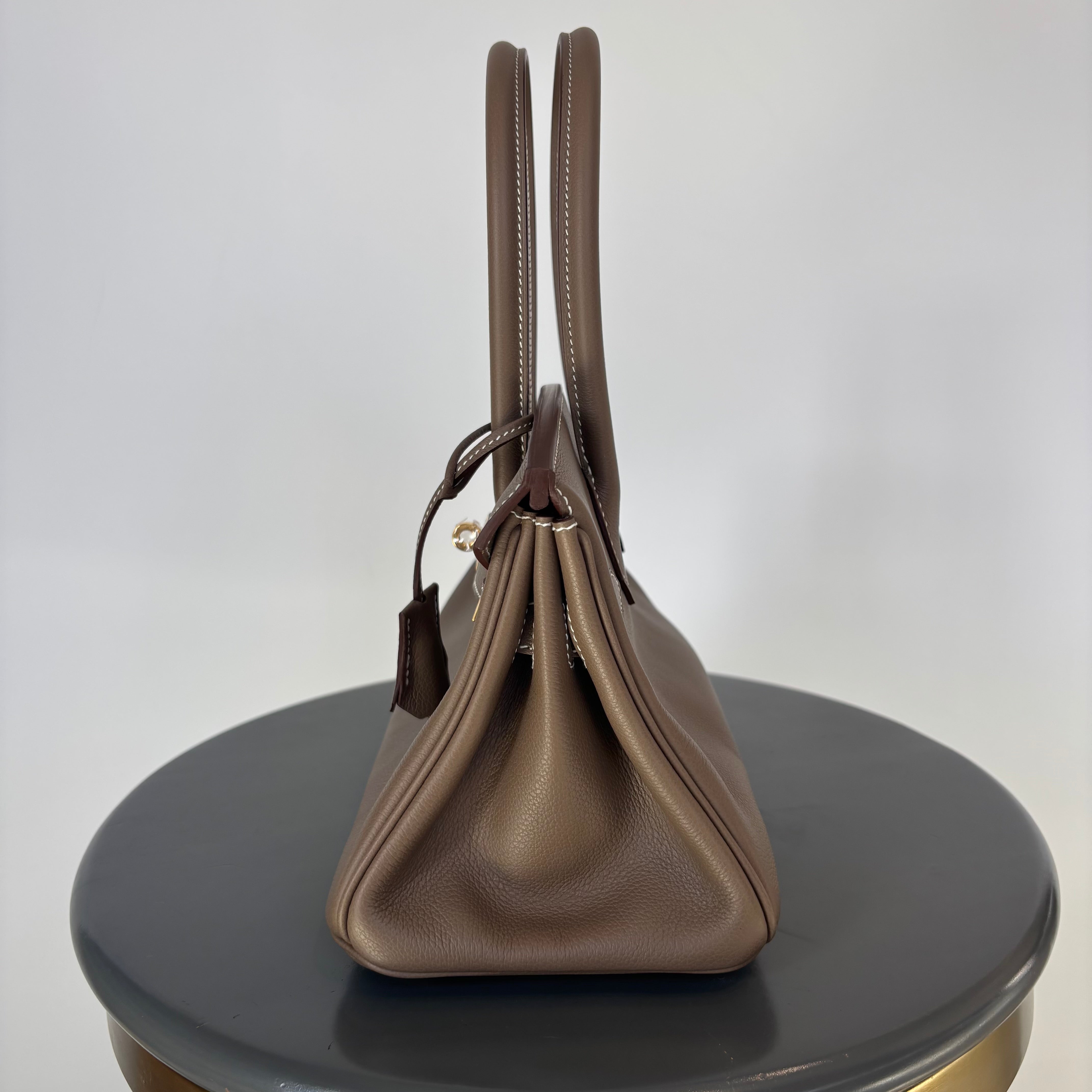 Hermes Evercolor Shoulder Birkin Light 29 Etoupe / Gold Hardware - Queen May