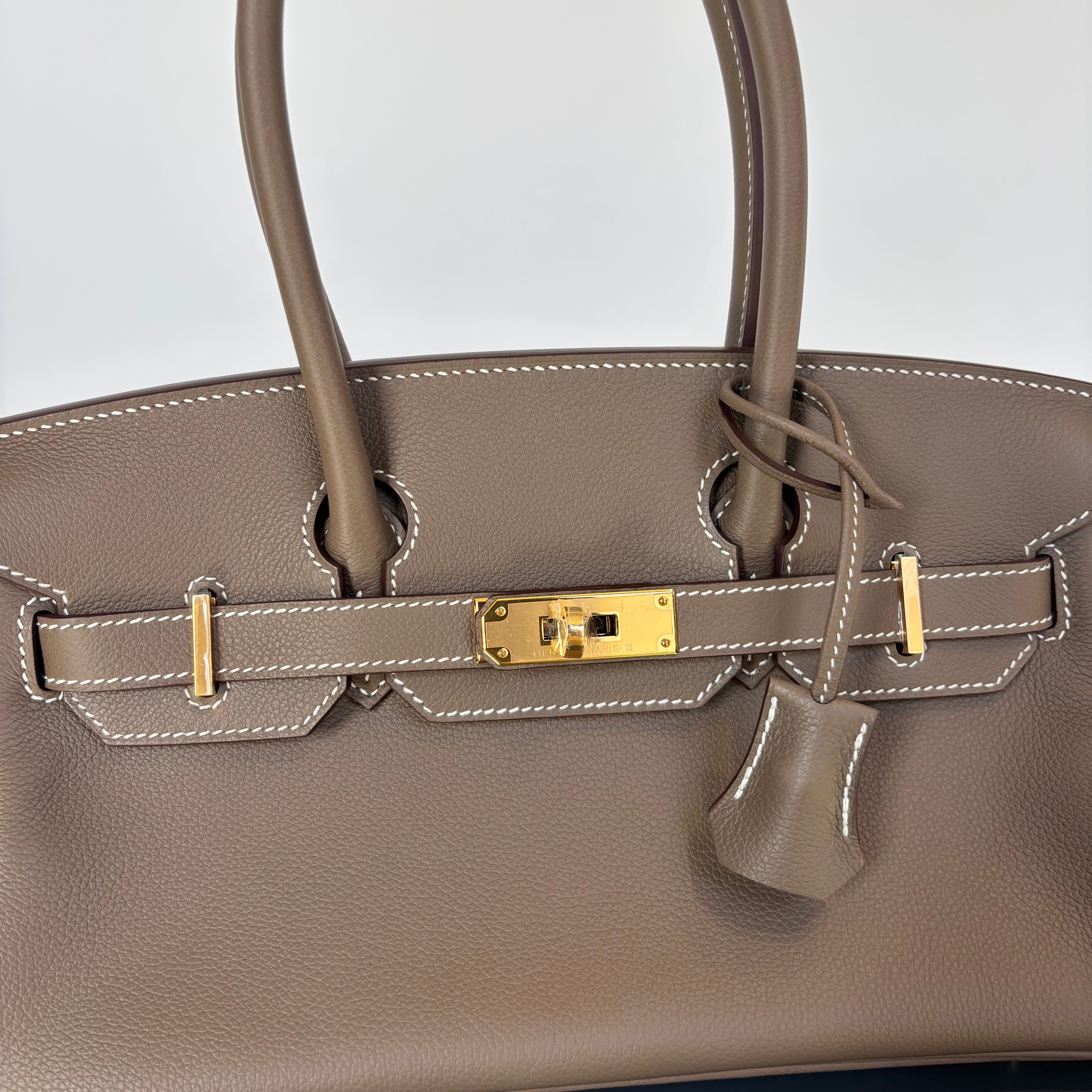 Hermes Evercolor Shoulder Birkin Light 29 Etoupe / Gold Hardware - Queen May