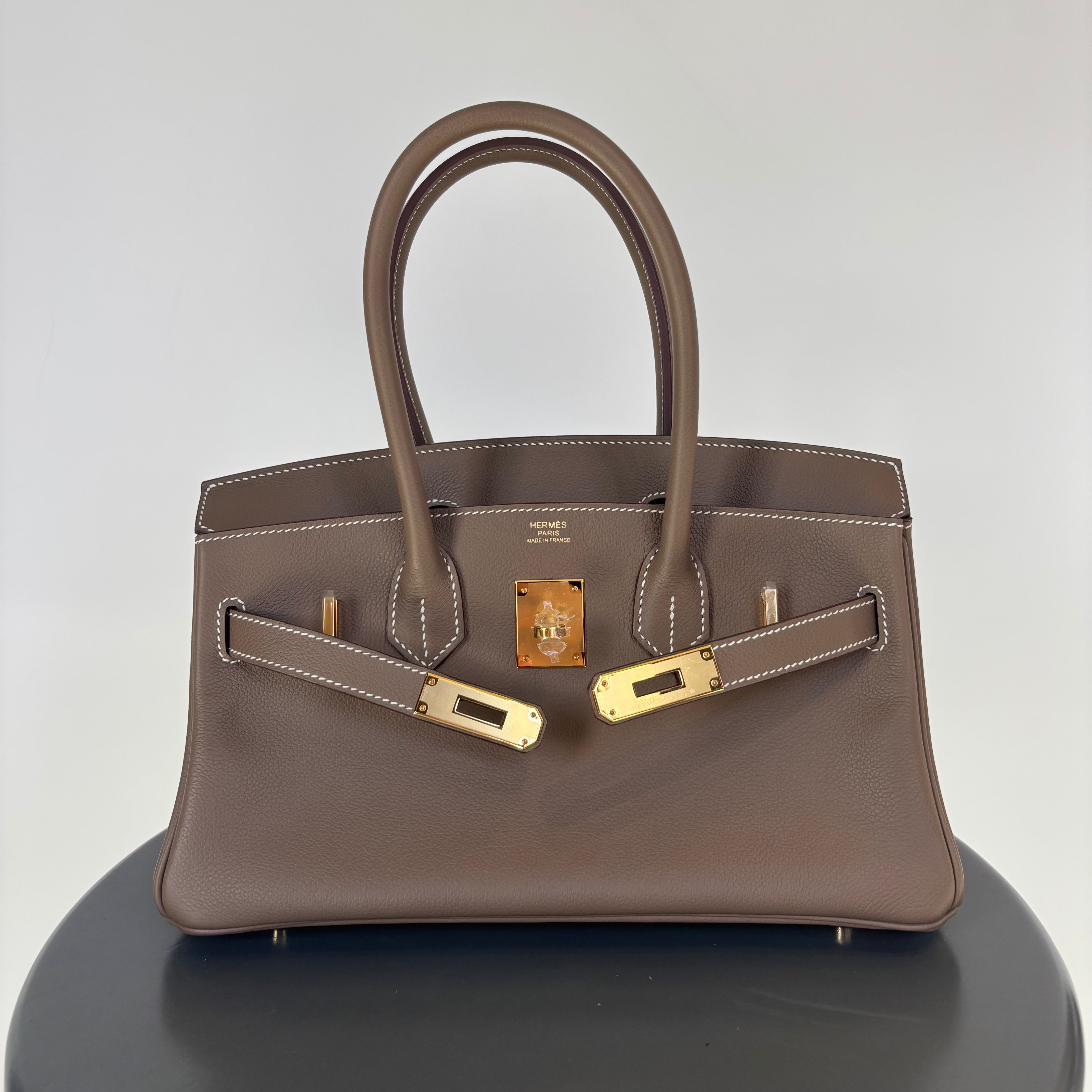 Hermes Evercolor Shoulder Birkin Light 29 Etoupe / Gold Hardware - Queen May