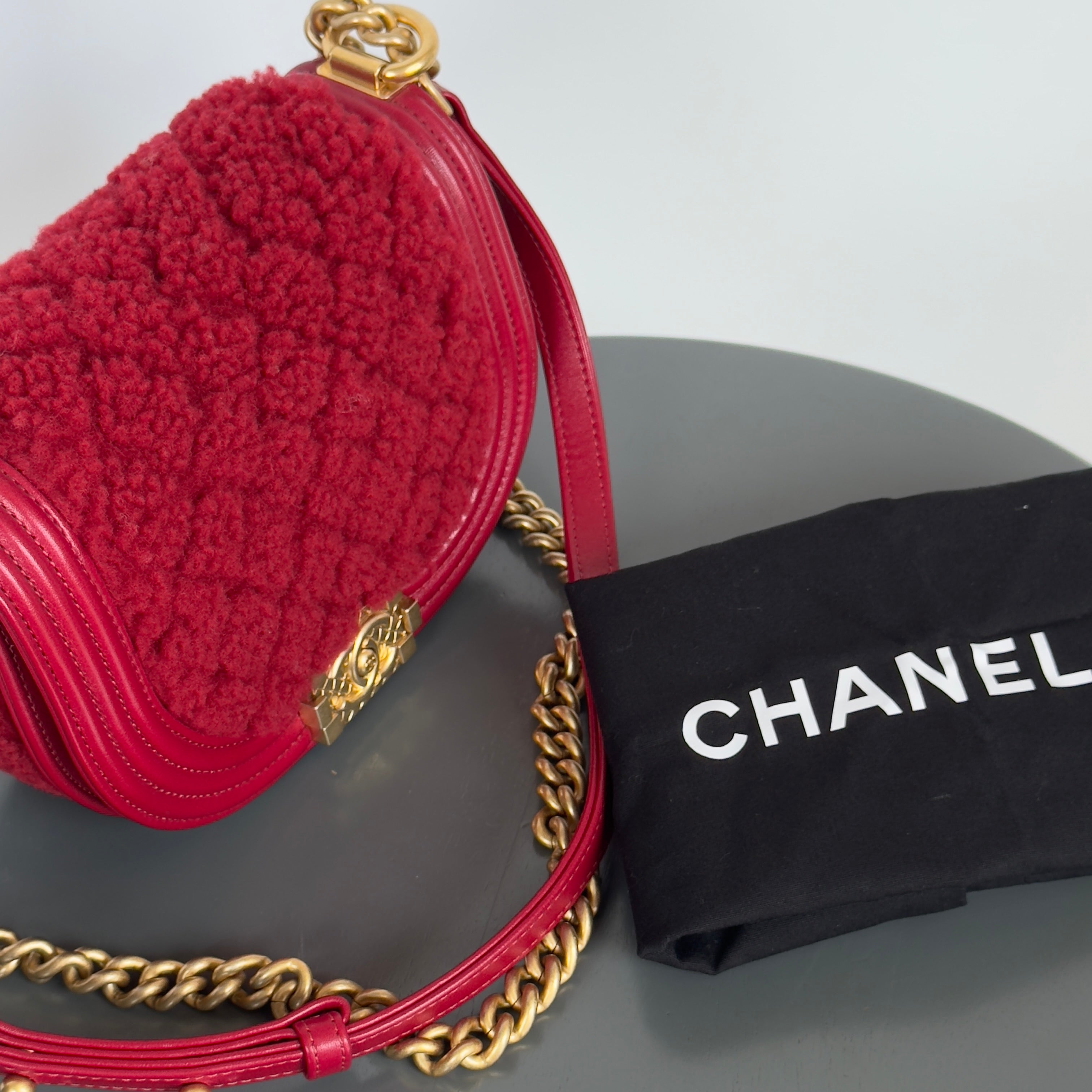 Chanel 2022-2023 Boy Shearling Messenger Bag - Queen May