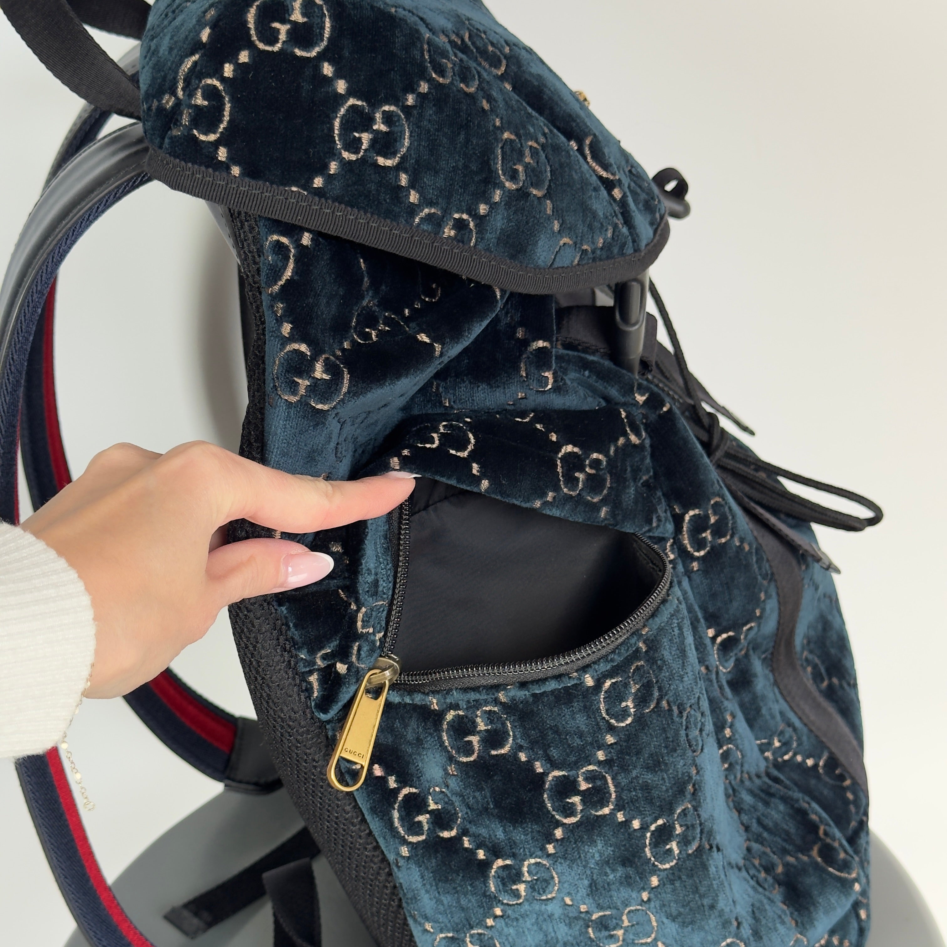 Gucci Ophidia Velvet Backpack