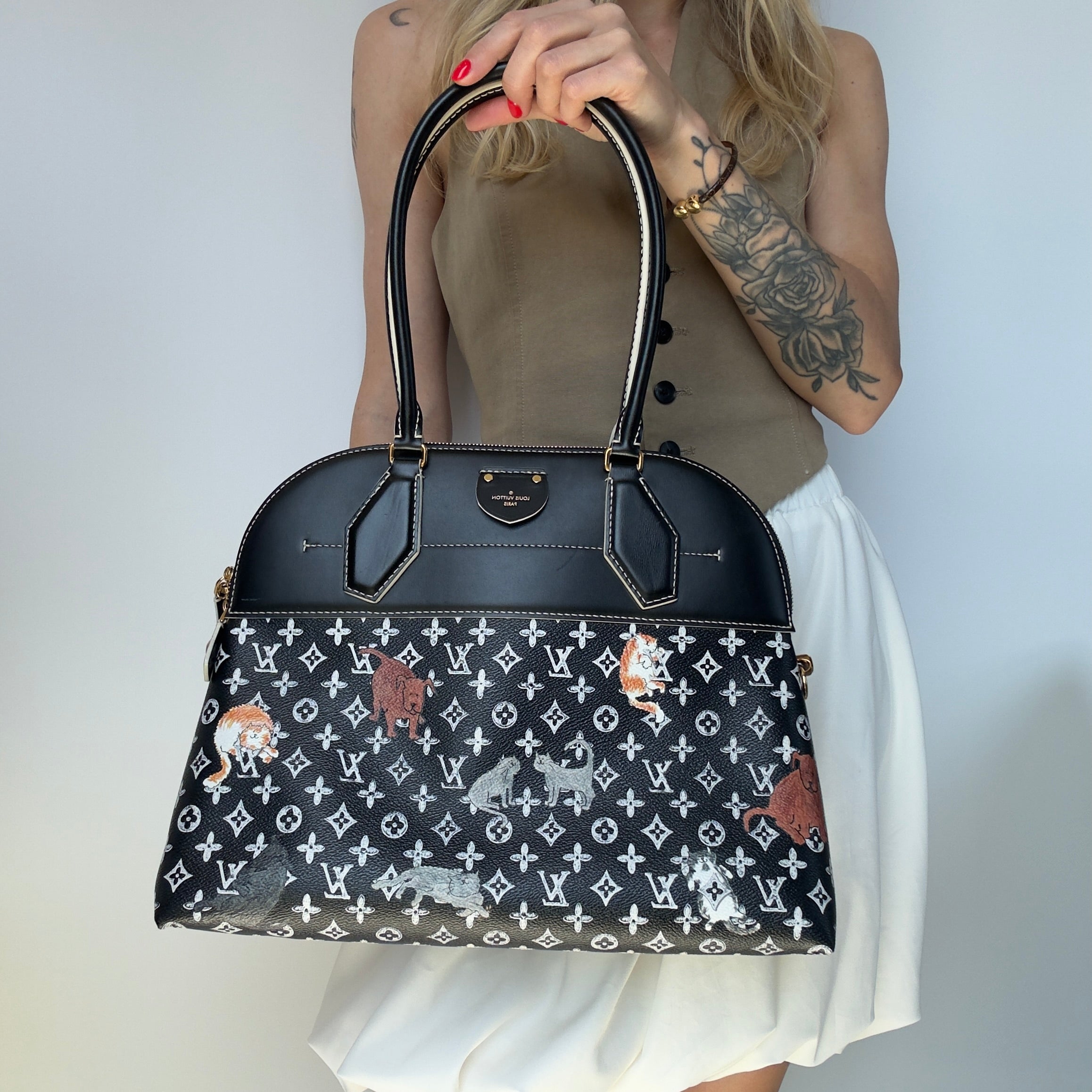 Limited Edition Louis Vuitton Grace Coddington Catogram Alma Souple Bag - Queen May