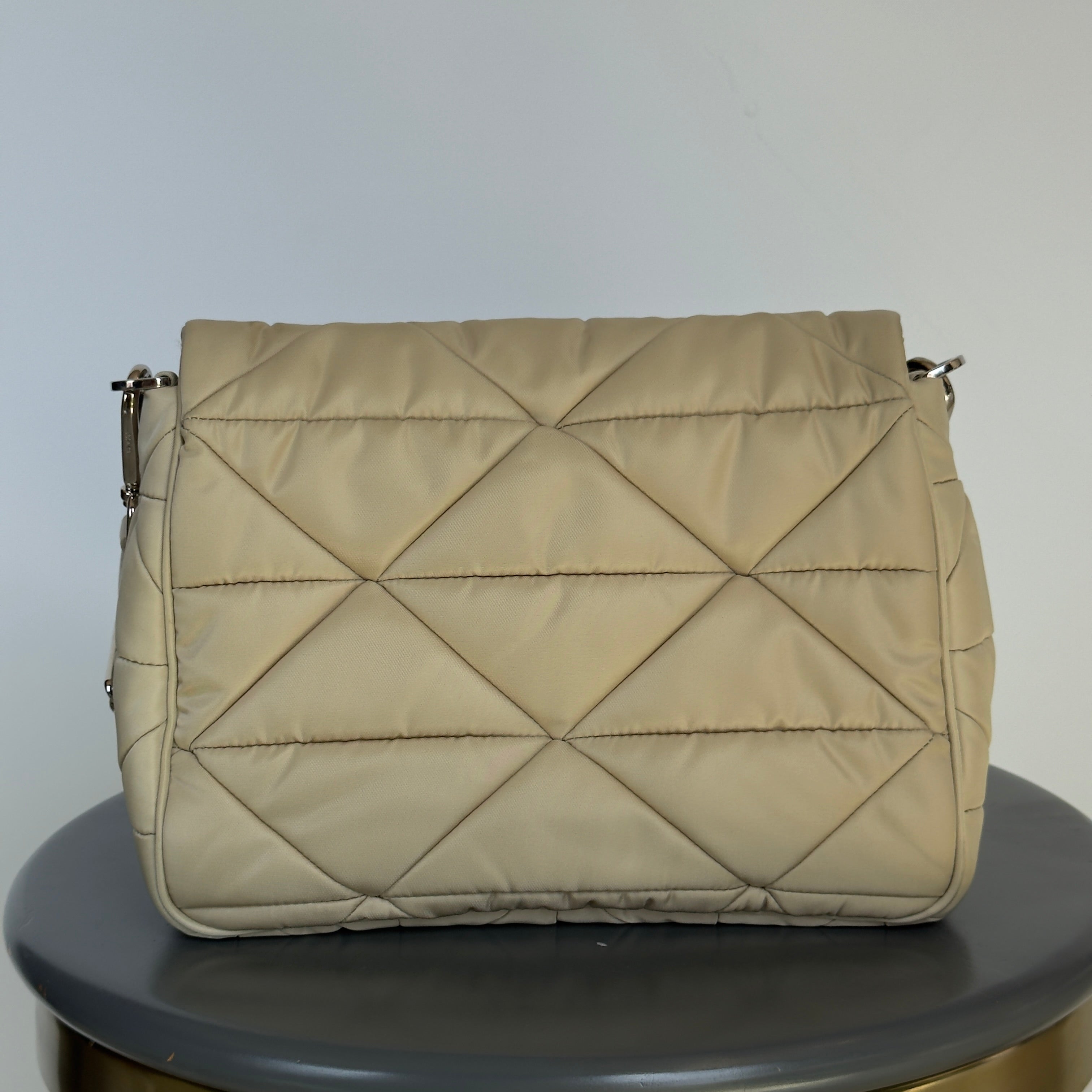Prada Desert Beige Padded Re-Nylon Shoulder Bag - Queen May