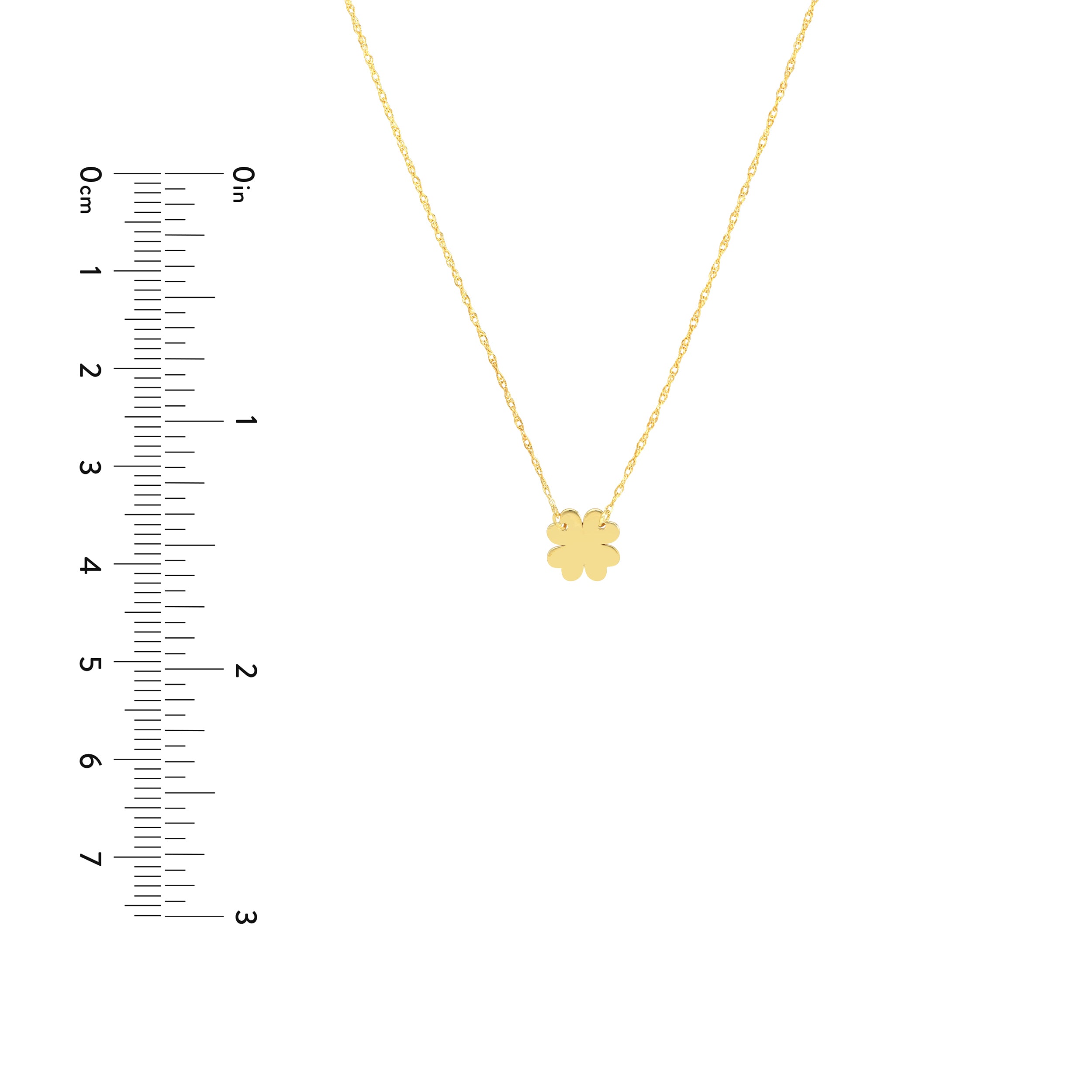14K Gold Mini Lucky Four Leaf Clover Pendant Necklace - Queen May