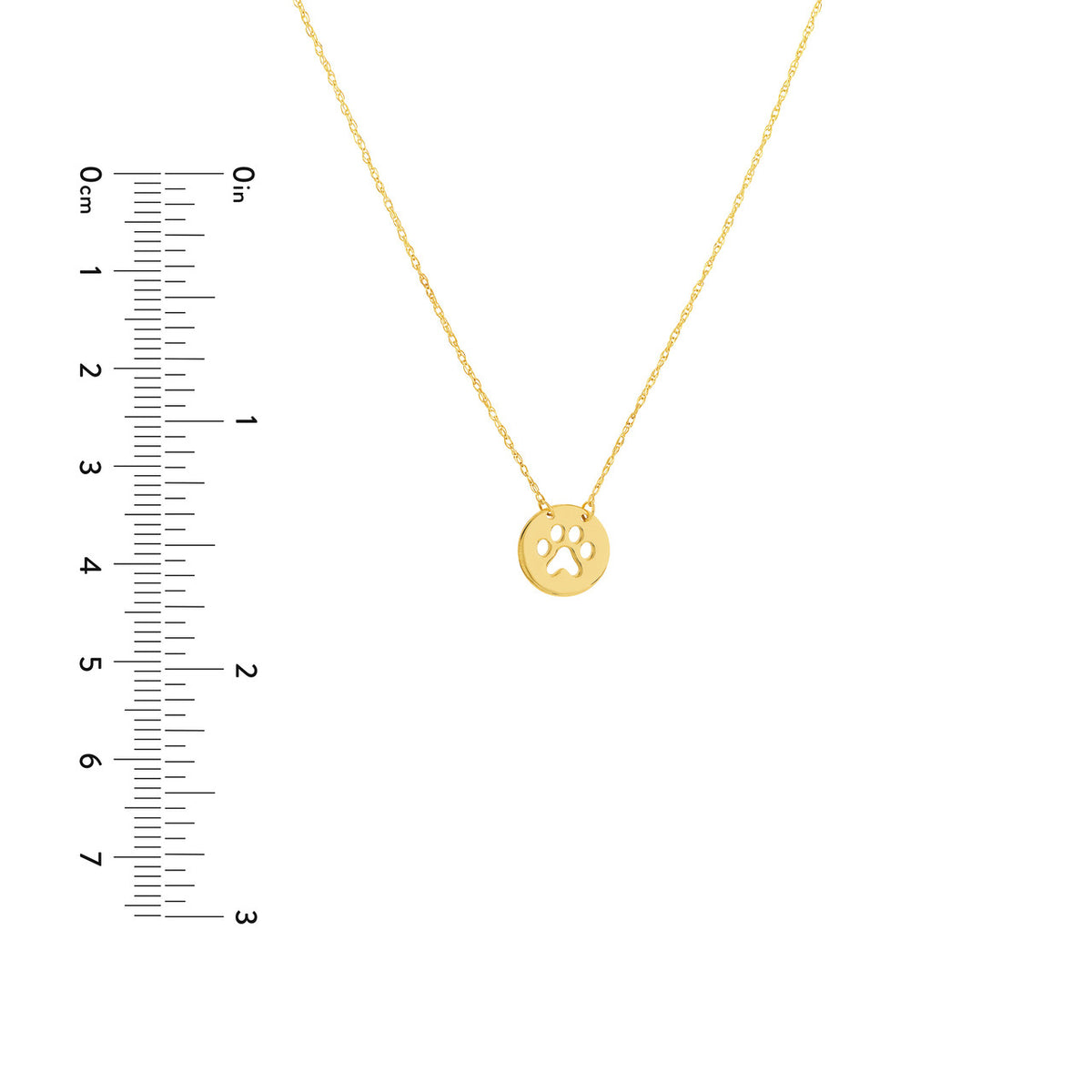 14K Yellow Gold Paw Print Pendant Necklace - Queen May