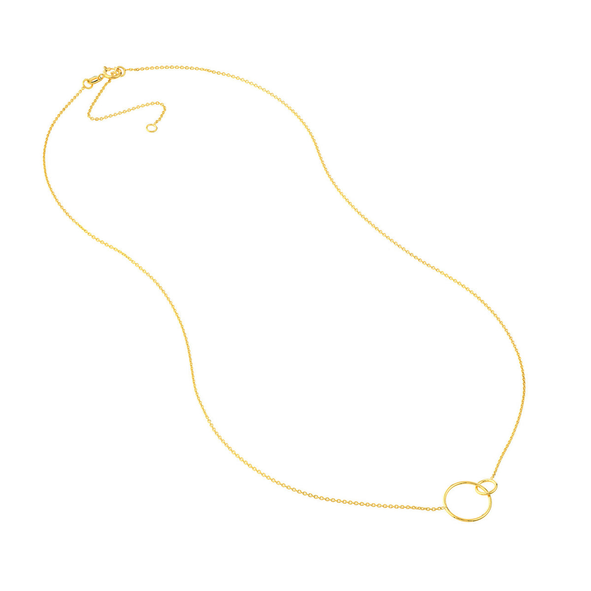 14K Yellow Gold Interlocking Circles Pendant Necklace - Queen May