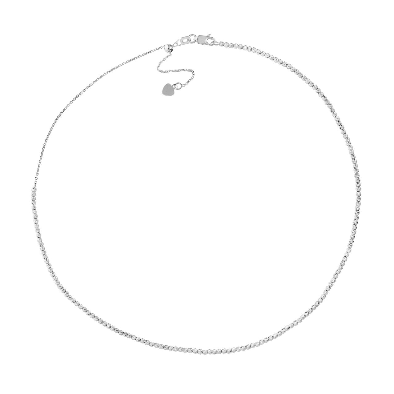 14K Gold Diamond Cut Beaded Choker Necklace - Queen May