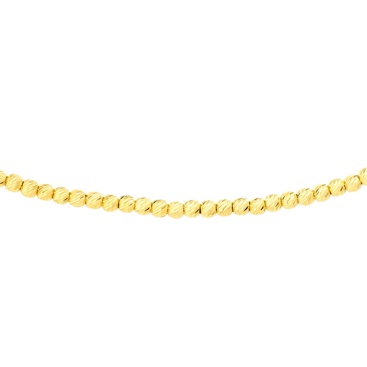 14K Gold Diamond Cut Beaded Choker Necklace - Queen May