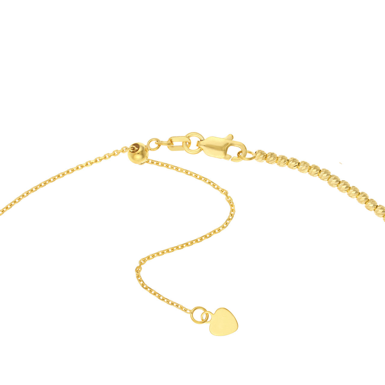 14K Gold Diamond Cut Beaded Choker Necklace - Queen May