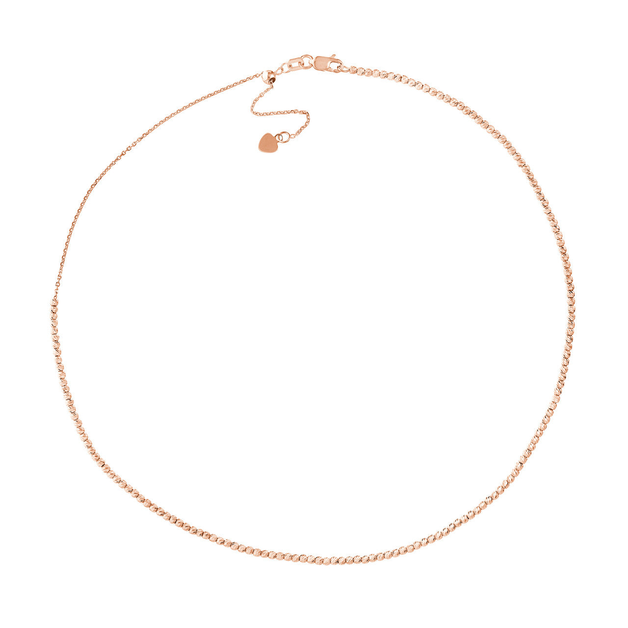 14K Gold Diamond Cut Beaded Choker Necklace - Queen May