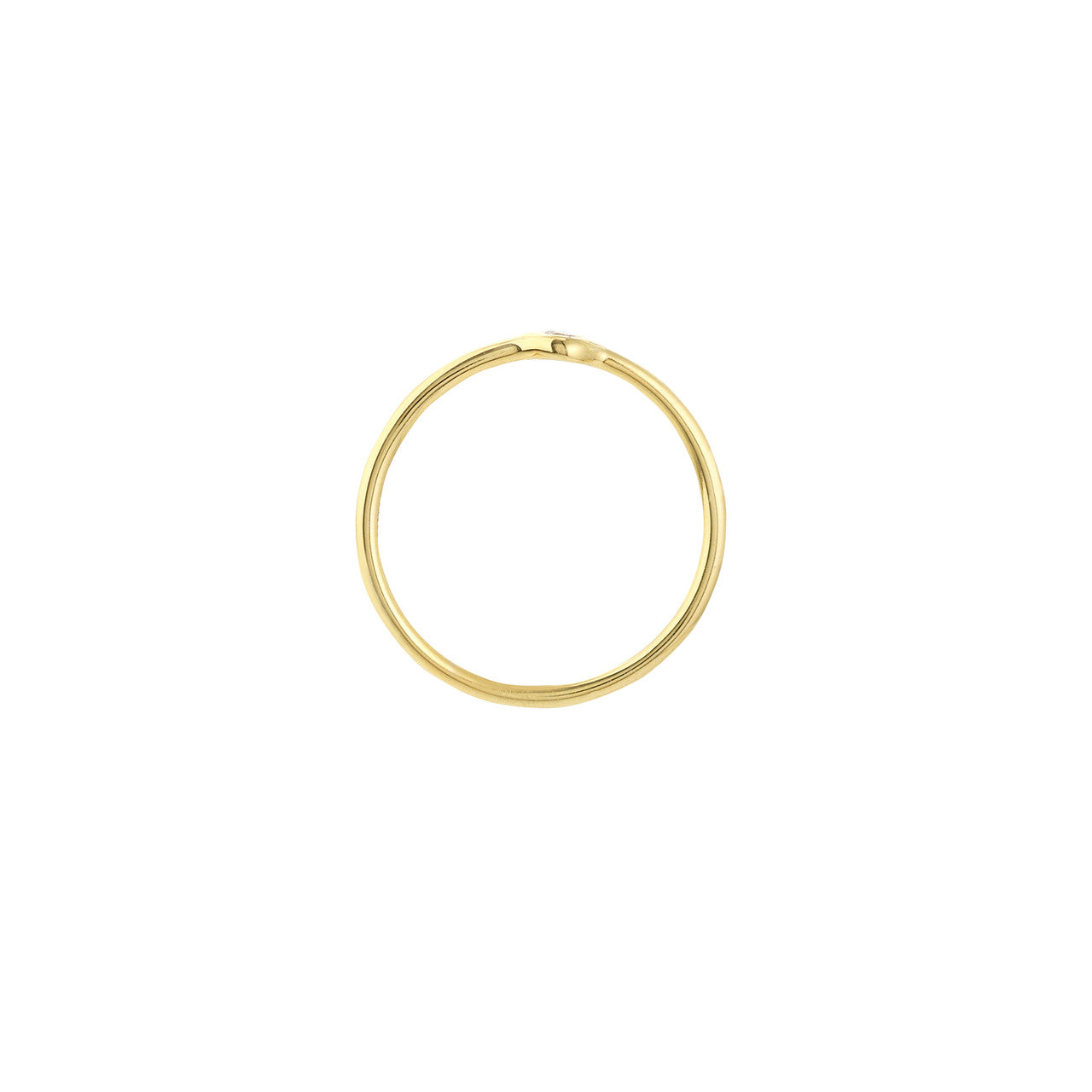 14K White, Yellow or Rose Gold Bezel Diamond Ring - Queen May