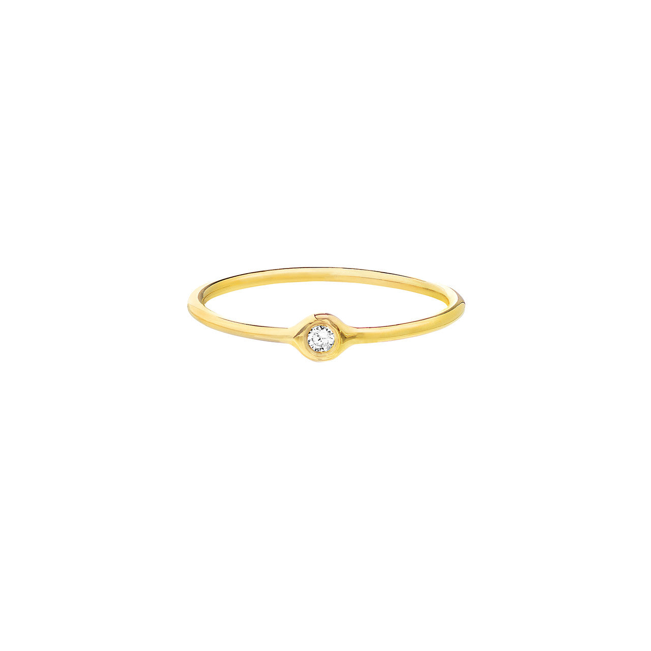 14K White, Yellow or Rose Gold Bezel Diamond Ring - Queen May