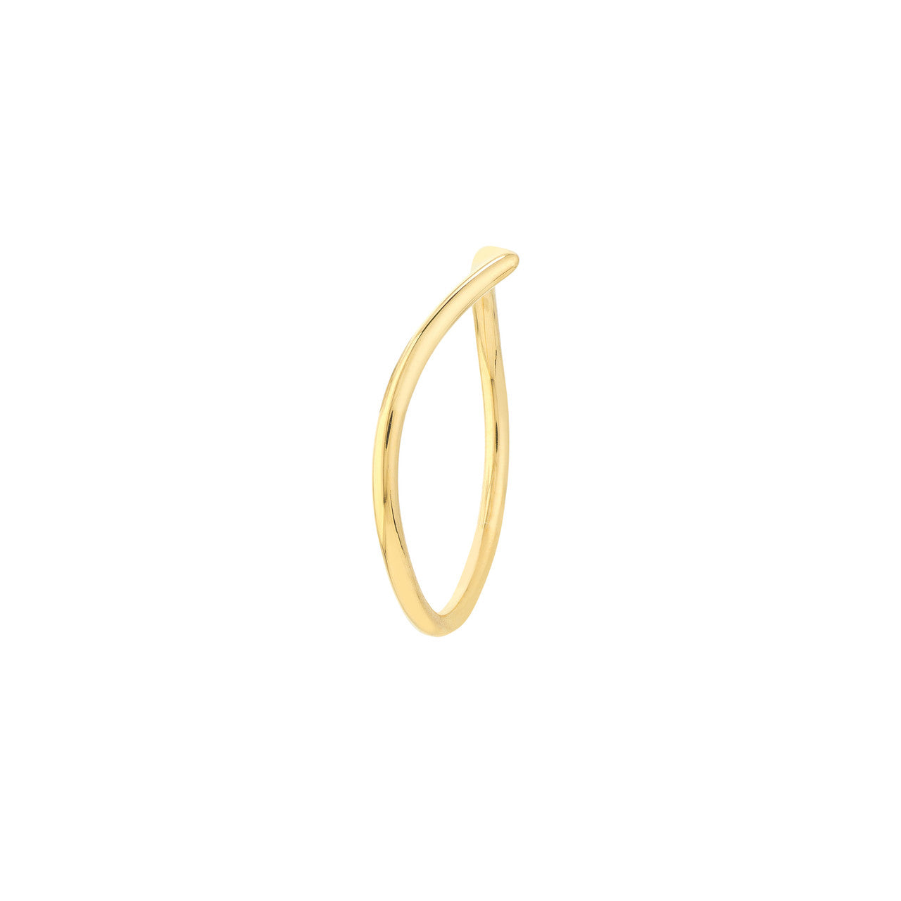 14K Gold V-Shape Contour Stackable Ring - Queen May