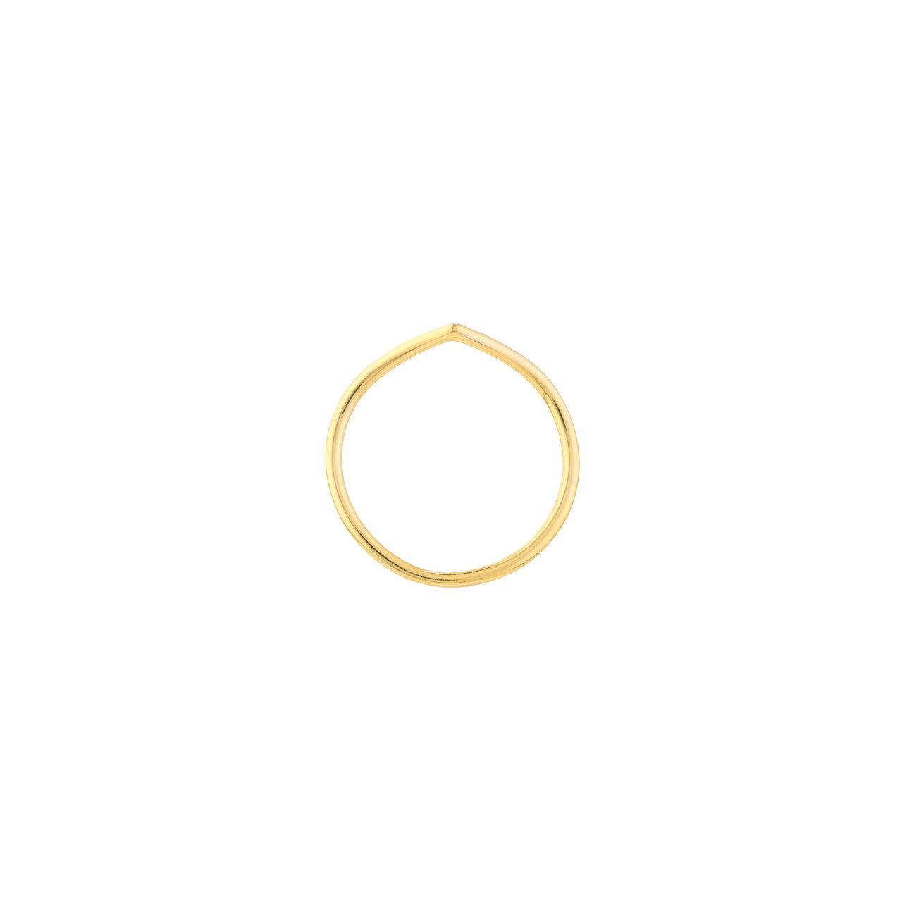 14K Gold V-Shape Contour Stackable Ring - Queen May