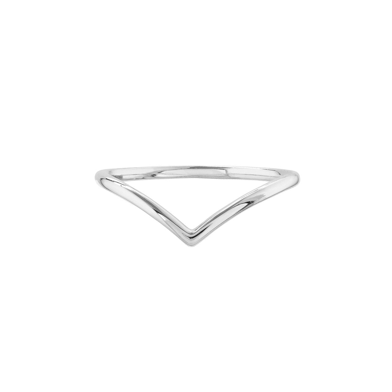 14K Gold V-Shape Contour Stackable Ring - Queen May