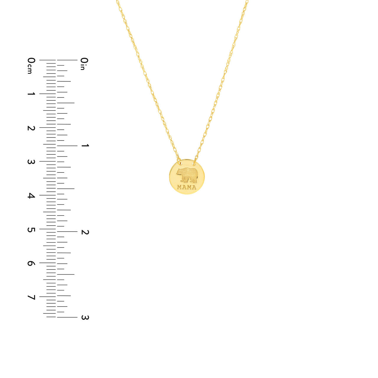 14K Yellow Gold ''Mama'' Bear Pendant Necklace - Queen May