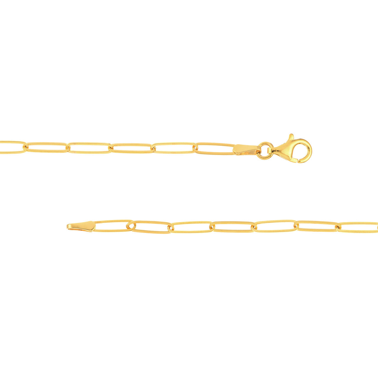 14K Gold Ultra Thin 2.6mm Paperclip Chain Necklace - Queen May