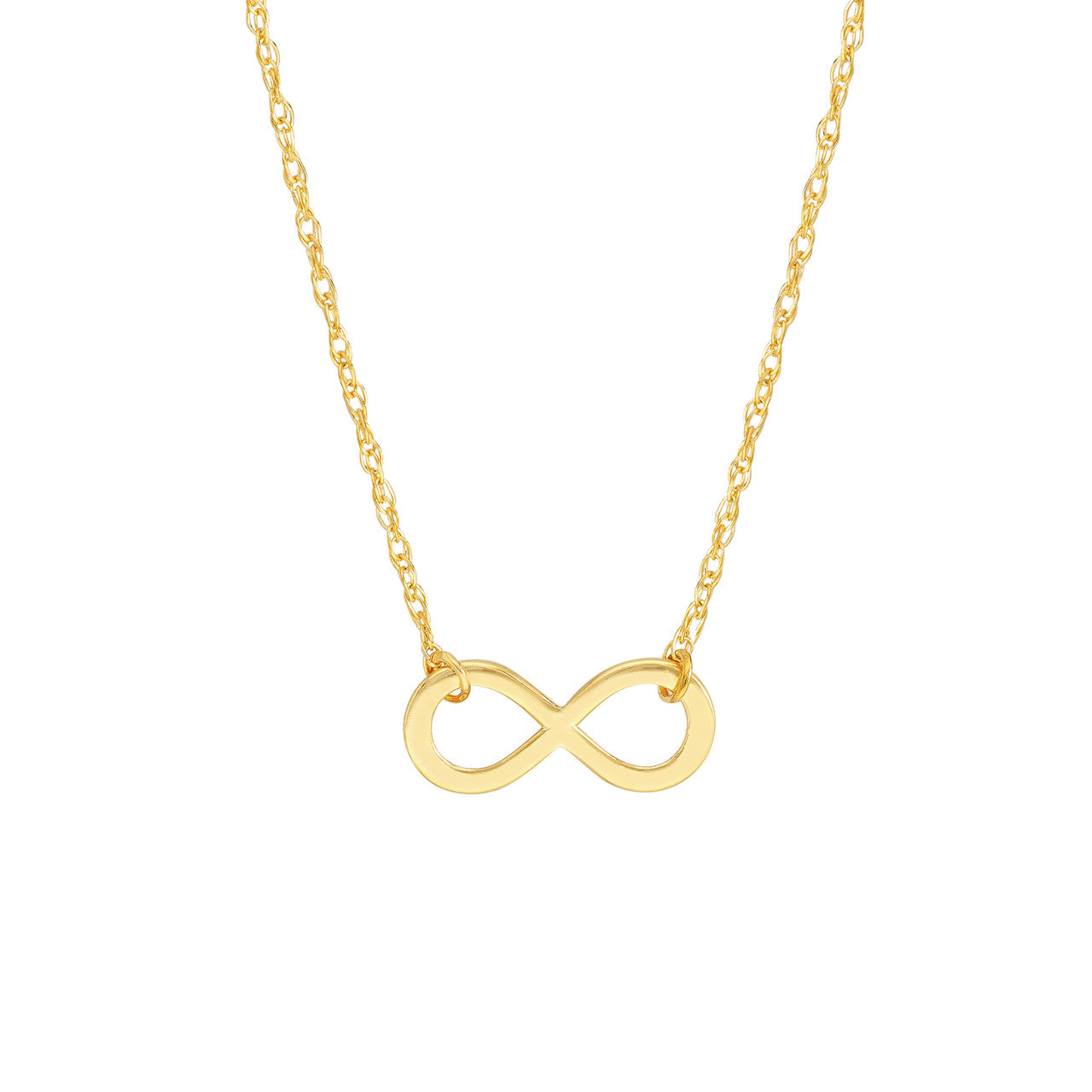 14K Yellow Gold Mini Infinity Pendant Necklace - Queen May