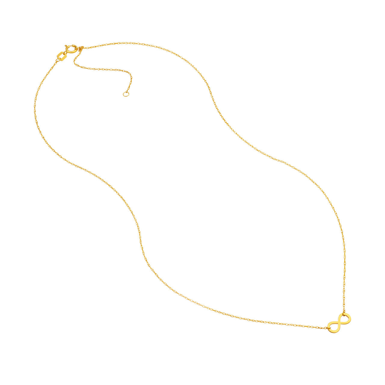 14K Yellow Gold Mini Infinity Pendant Necklace - Queen May